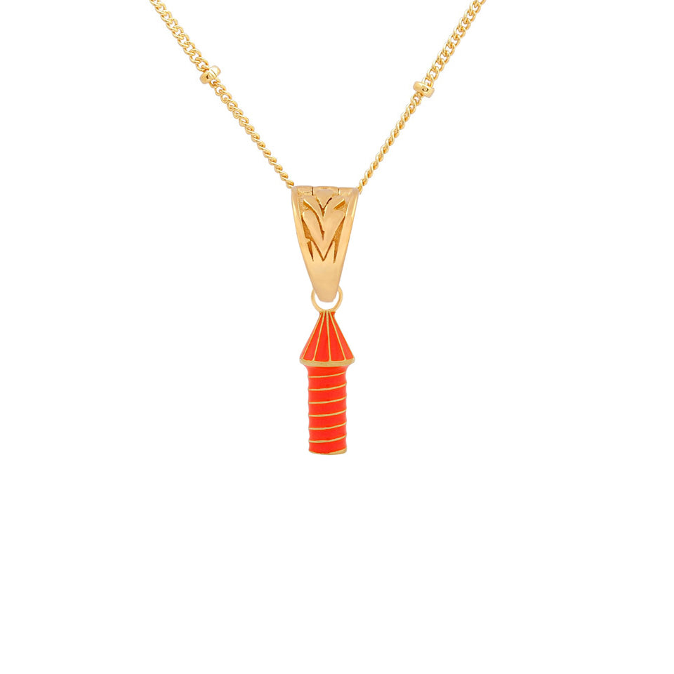 Women’s Gold / Yellow / Orange Rocket Charm Necklace Orange AprÃ¨s Youth