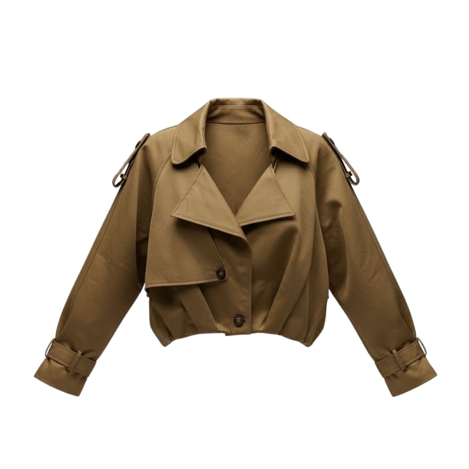 Women's Neutrals Cropped Trench Jacket | S/M | Izabela Mandoiu
