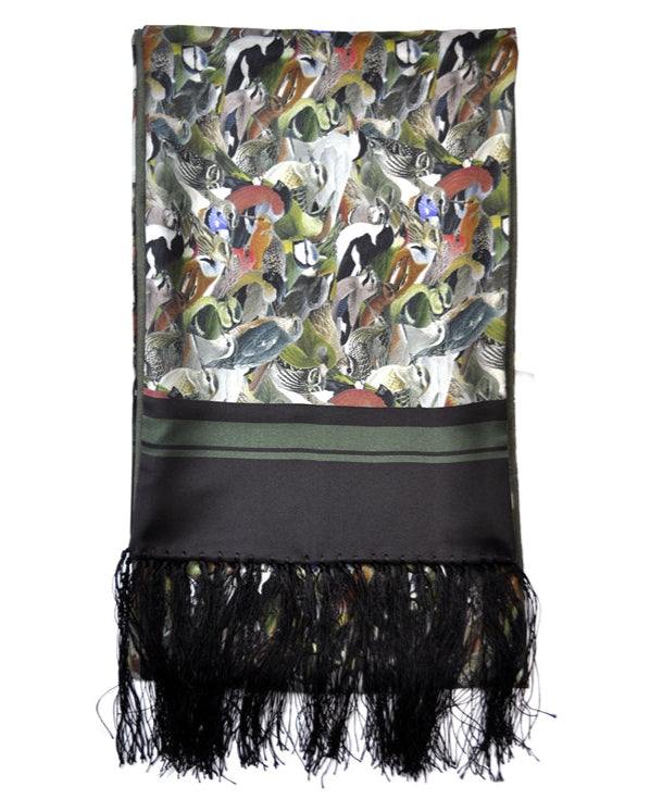 Gresham Blake Men's Brown Garden Birds Scarf In Brown