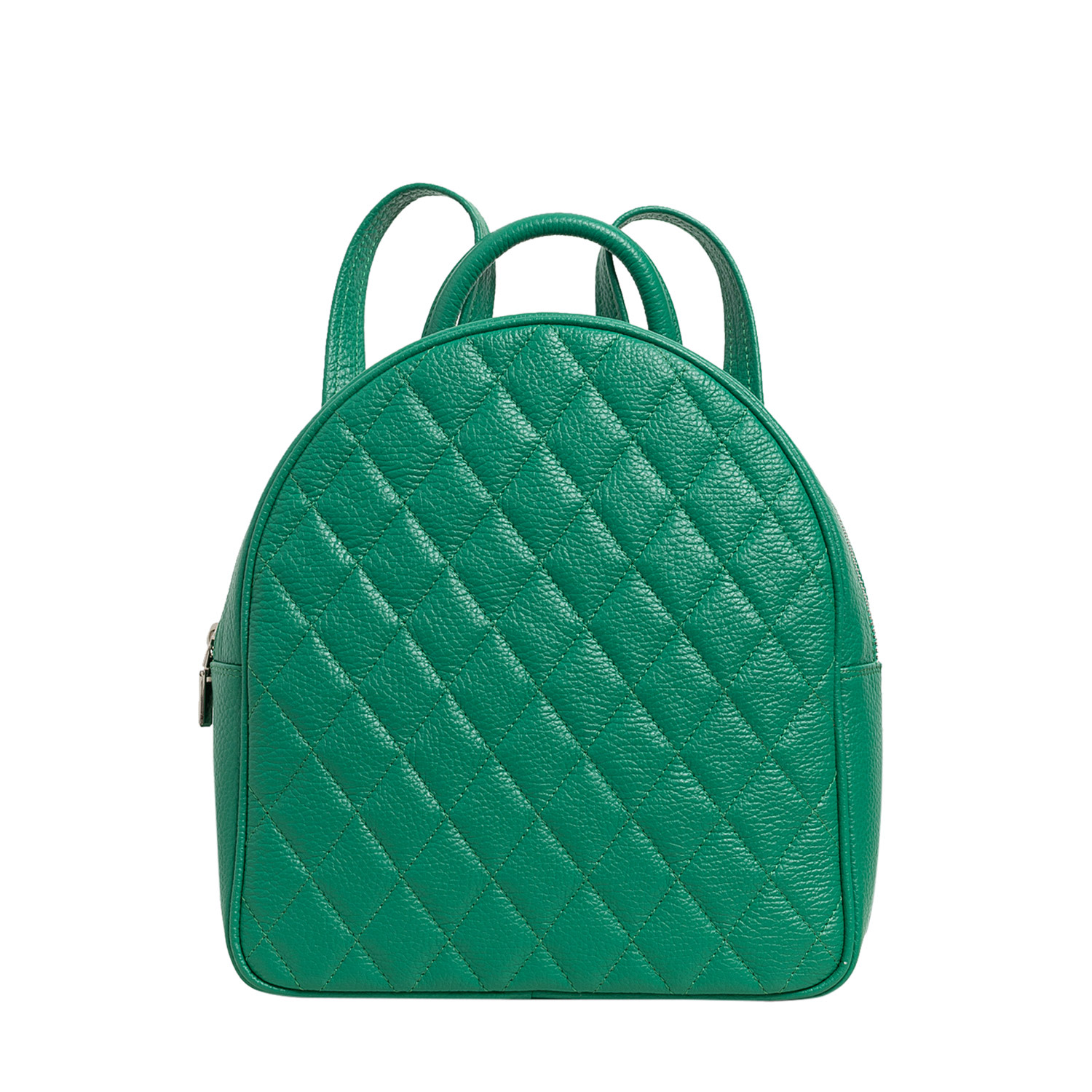 Laura Olaru Women's Smiley Quilted Green Leather Backpack
