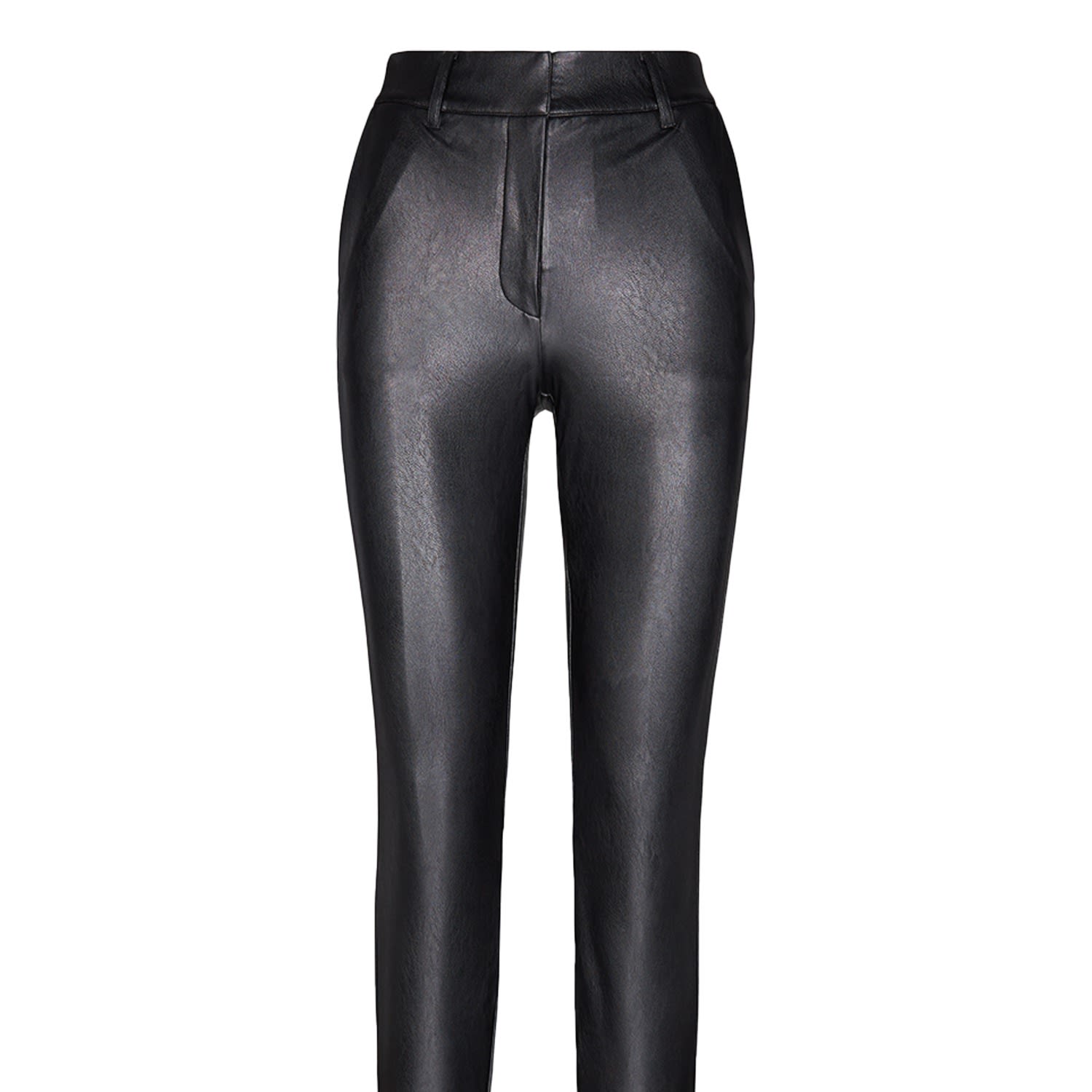 Commando Women's Black  Faux Leather Crop Trouser