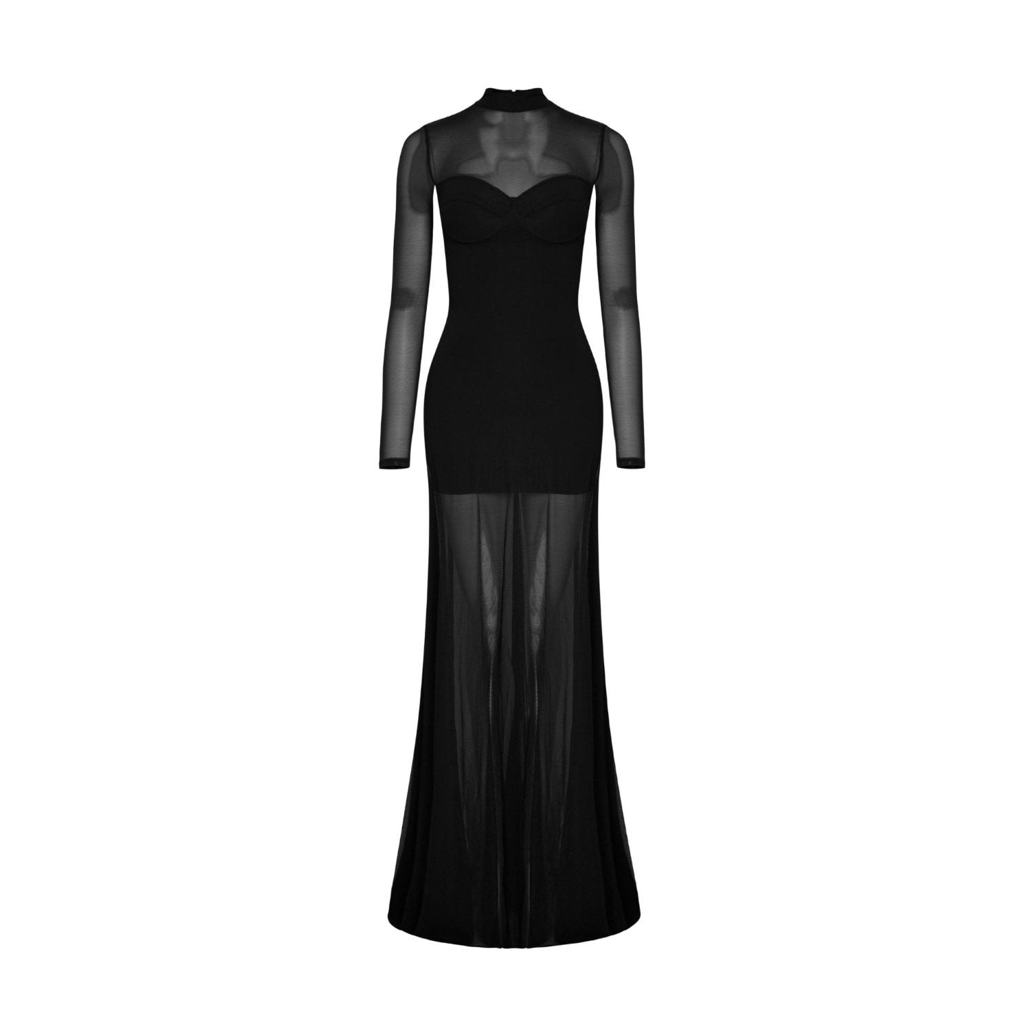 Women's Kya Black Mesh Maxi Dress | Large | Ow Collection