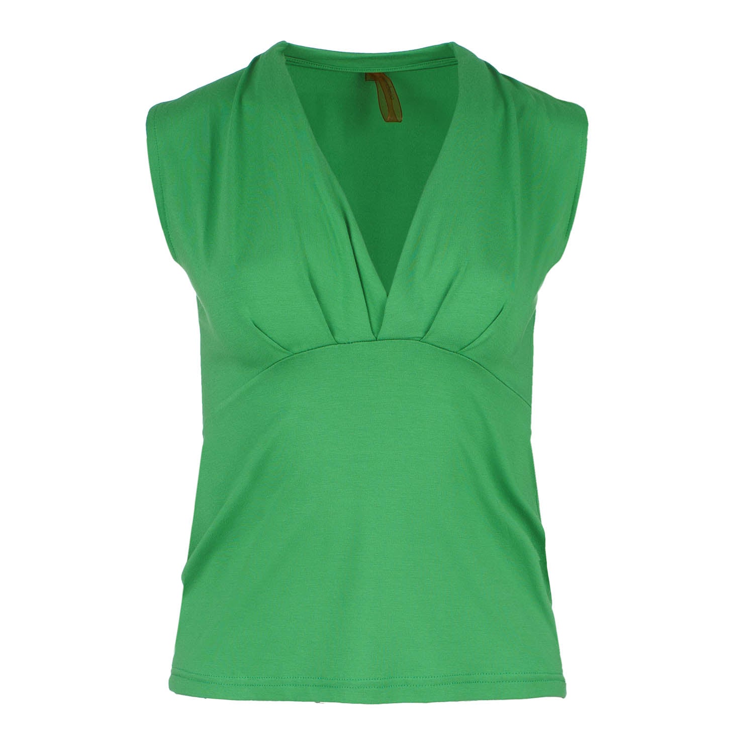 Conquista Women's Green Faux Wrap Sleeveless Top In Green
