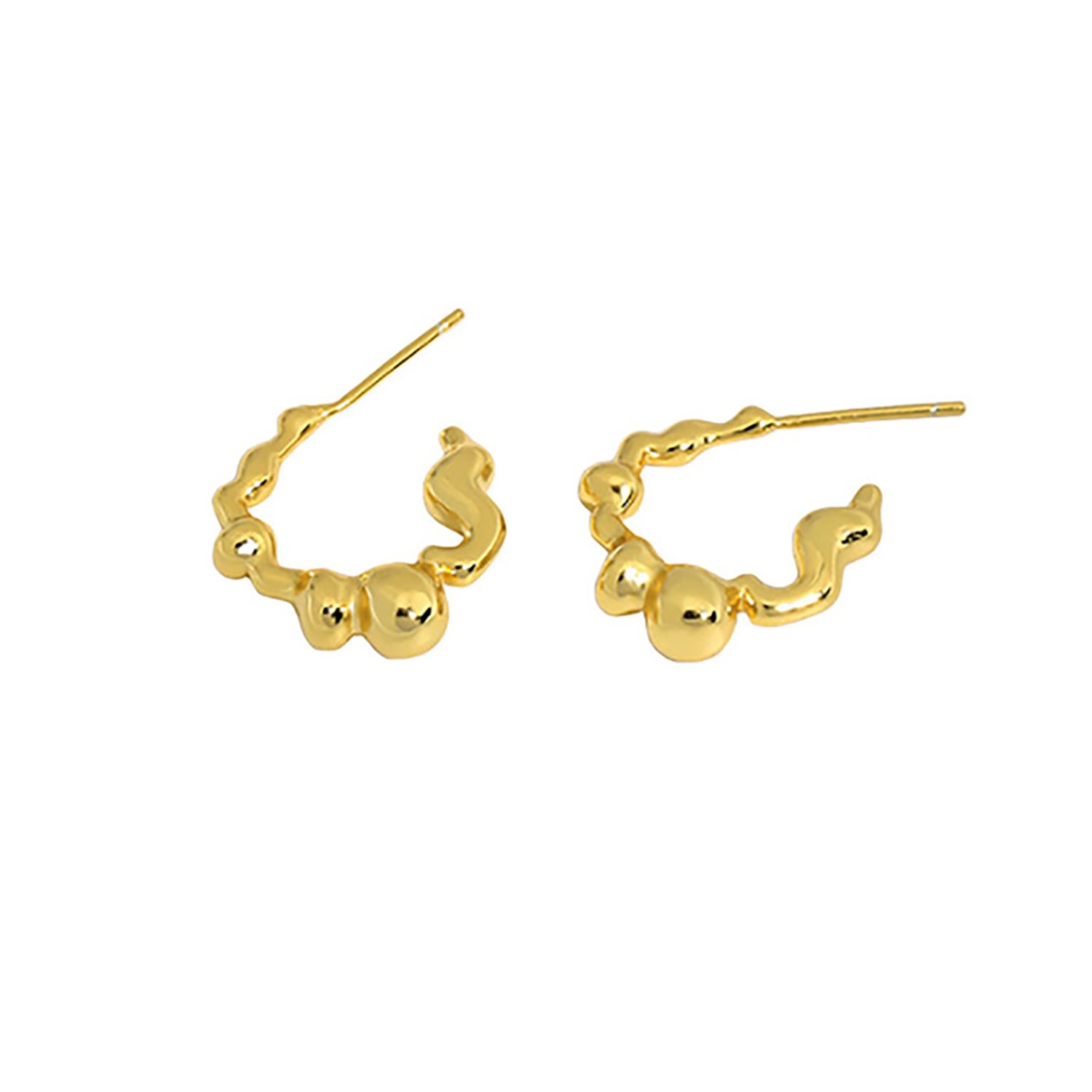 Women’s Gold Vermeil Plodda Organic Form Bubble Hoop Earrings Janus Edinburgh