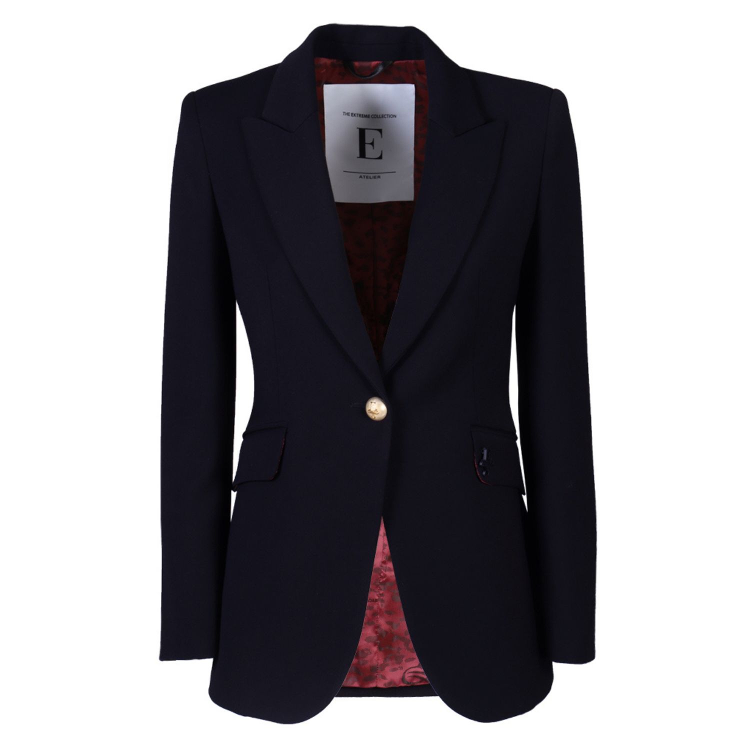 Women’s Blue Single Breasted Premium Crepe Navy Blazer Paris Xxs The Extreme Collection