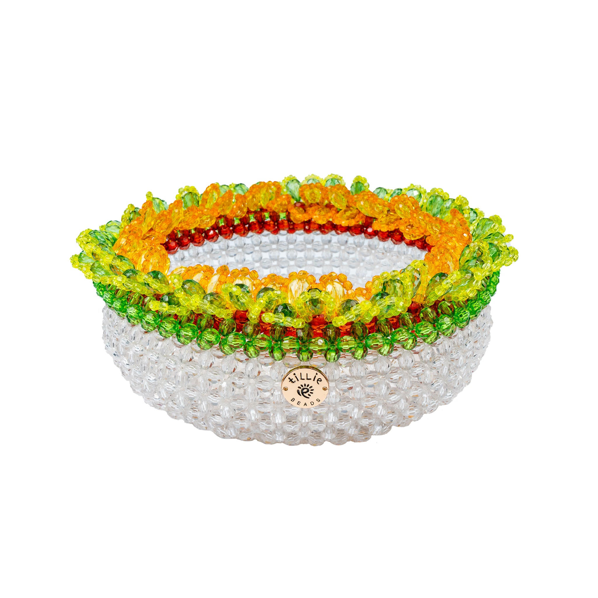 Tillie Beads Sunflower Bliss White Bead Basket