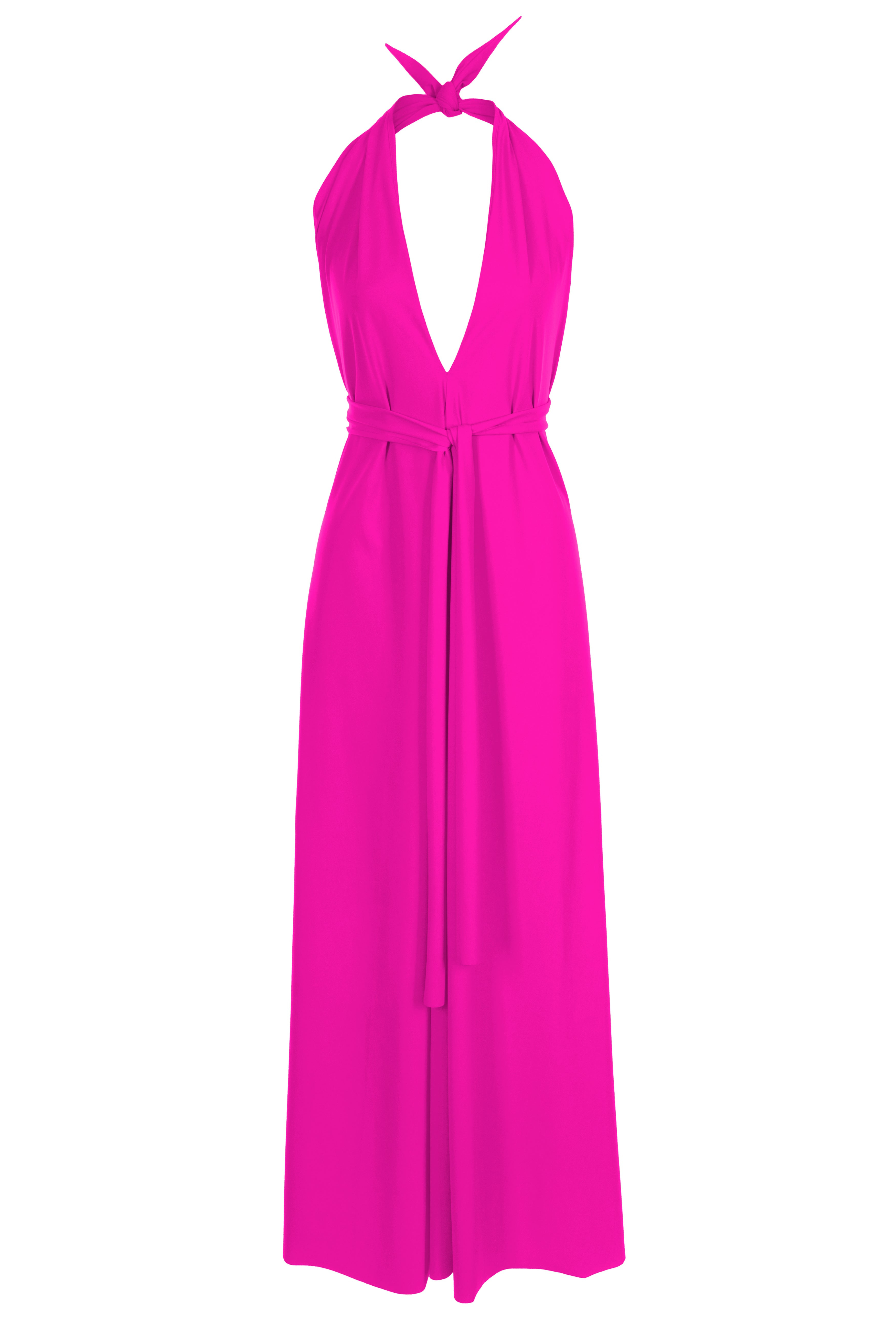 Sdress Women's Green / Black / Pink Lucy Halterneck Dress With Sashes Pink In Green/black/pink