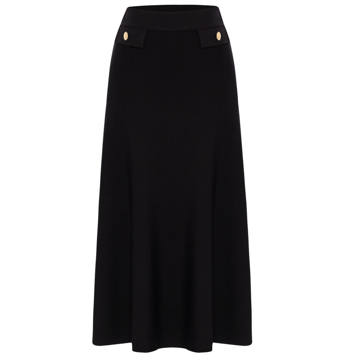 Peraluna Women's Vivien Midi Flared Knit Skirt In Black In Black