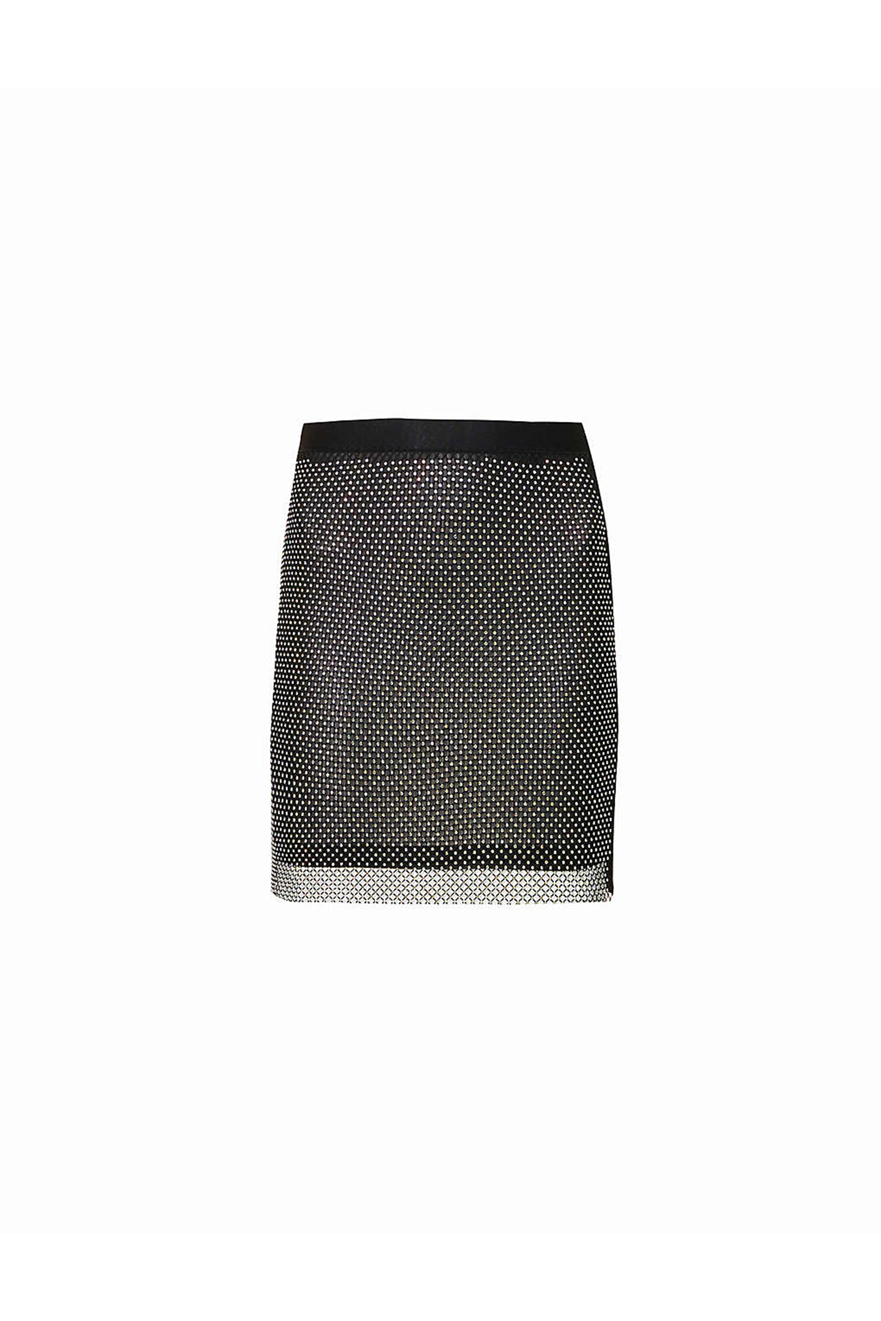 Women’s Bethan Black Net Mesh Rhinestone Mini Skirt M/L Amy Lynn