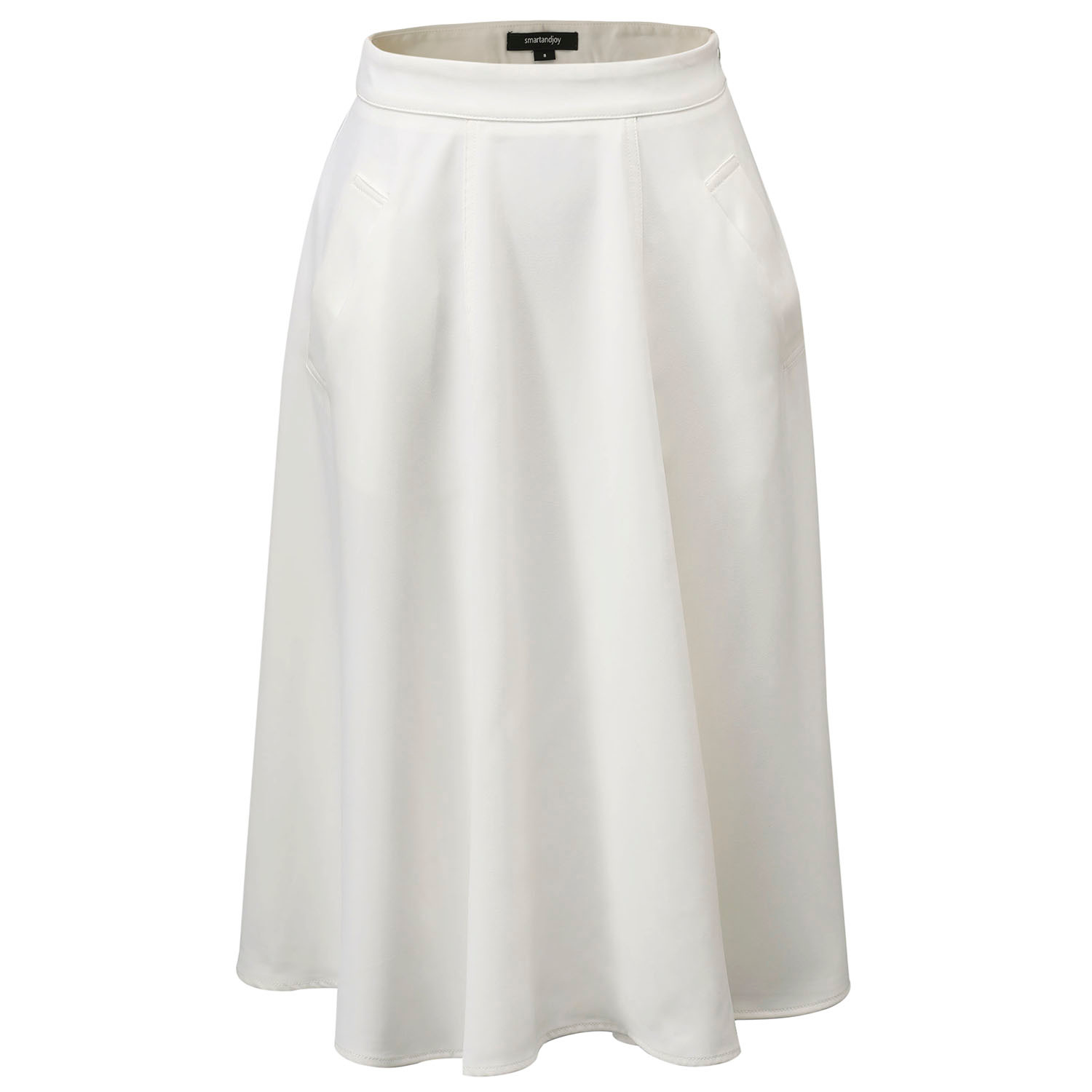 Smart And Joy Women's Sleek Flared  Skirt - White