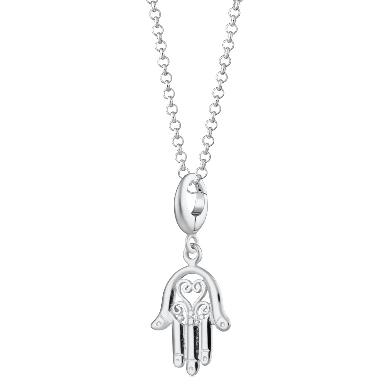 Lily Charmed Women's Sterling Silver Fatima Hand Charm Necklace