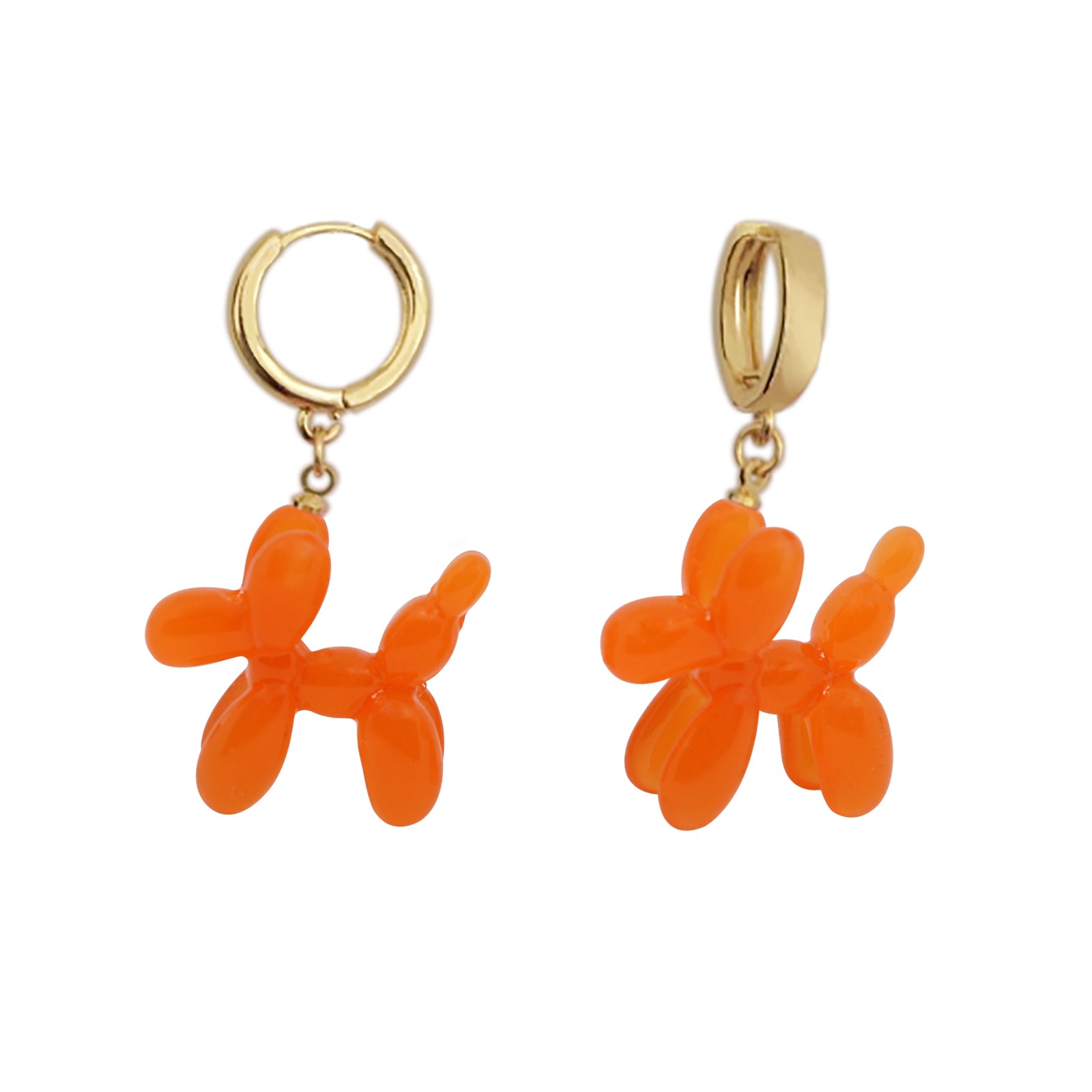 Women’s Yellow / Orange Balloon Poodle Hoop Earrings - Yellow & Orange Ninemoo