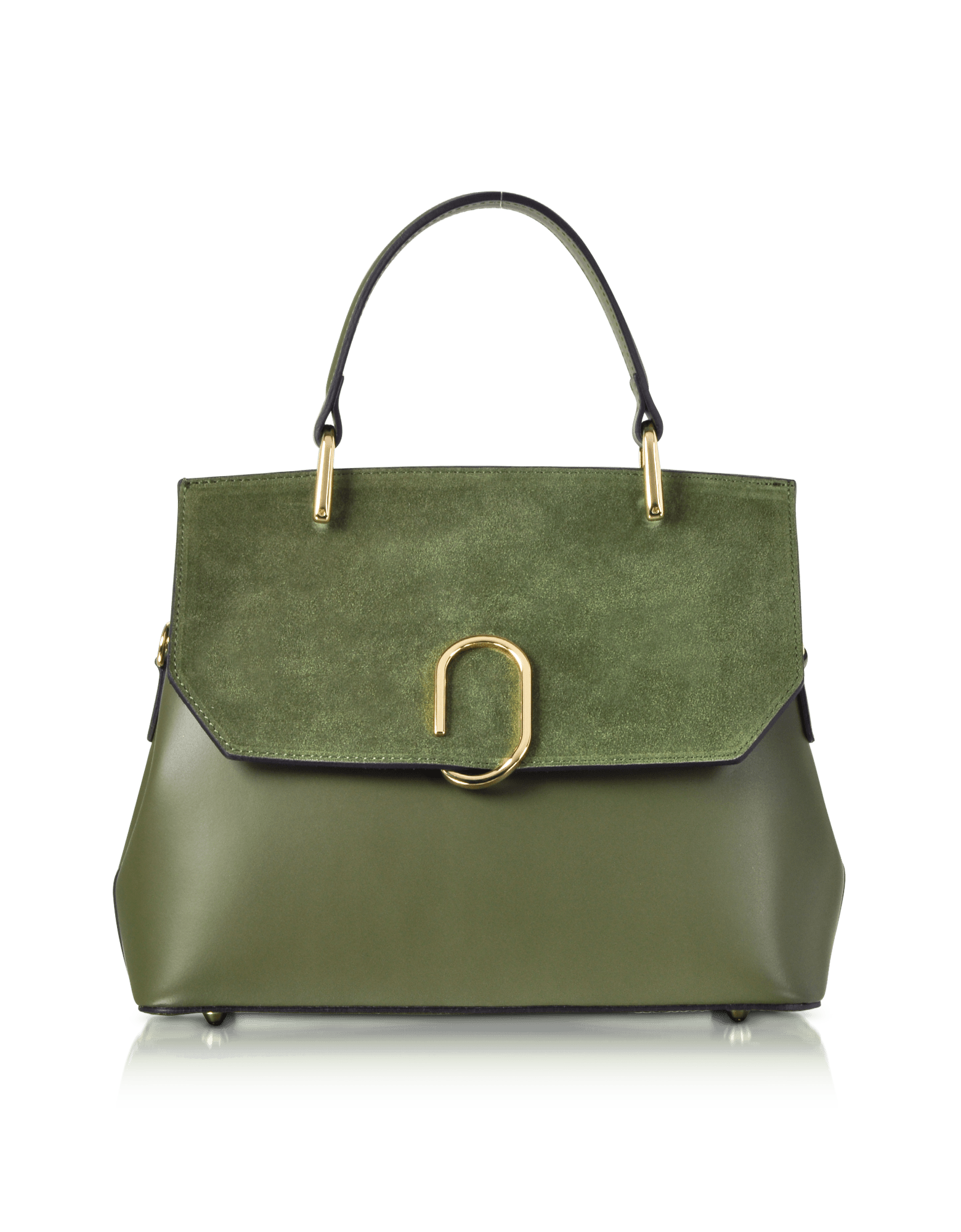 Le Parmentier Women's Thais Suede & Leather Satchel Bag - Green In Green