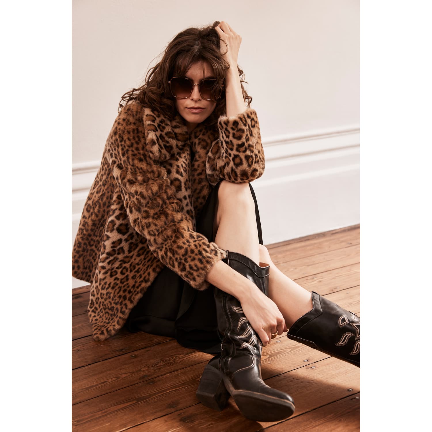 Lena Leopard Faux Fur Jacket | ISSY LONDON | Wolf & Badger