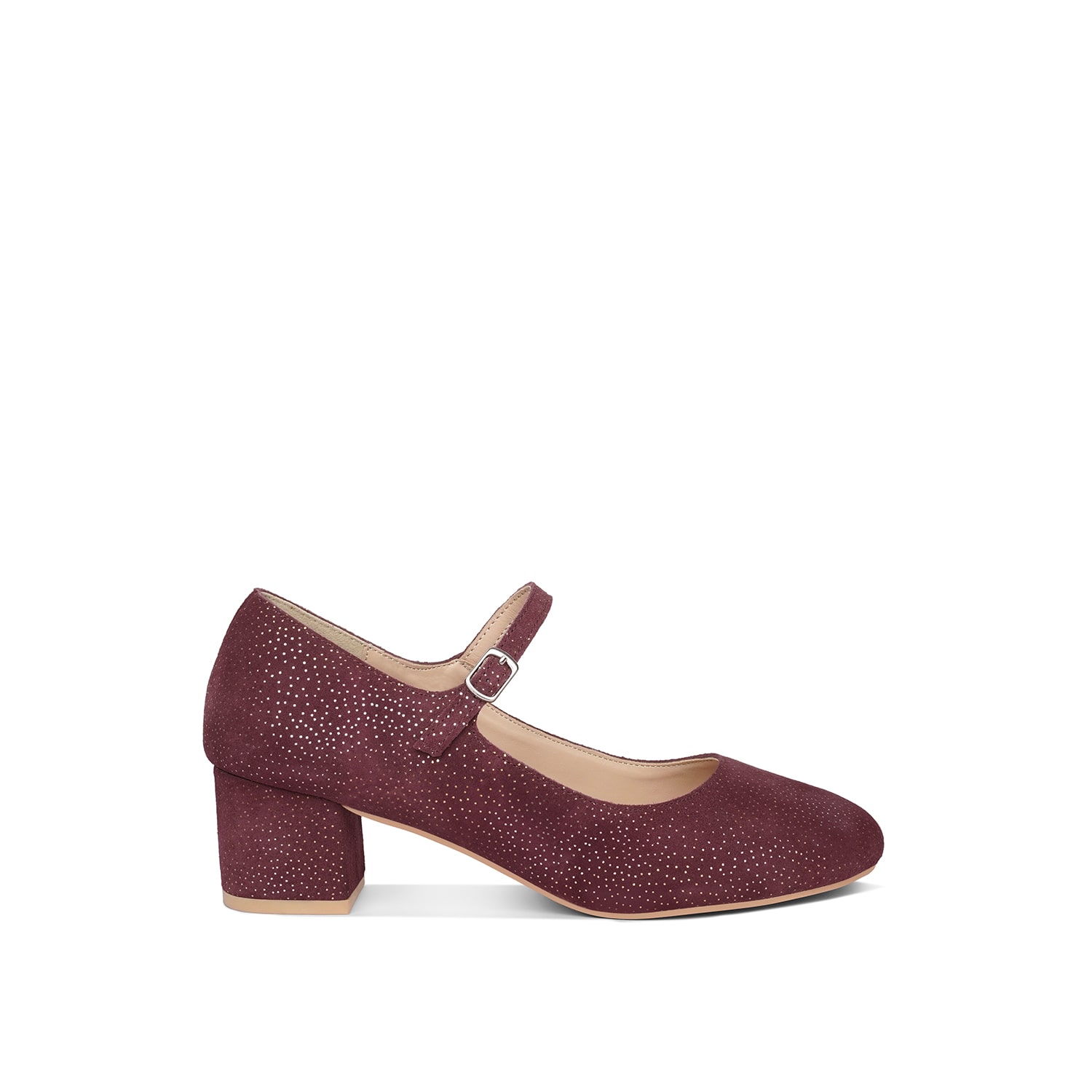 Women's Bettola Shimmer Suede Mary Jane Sandals In Red By Rag & Co