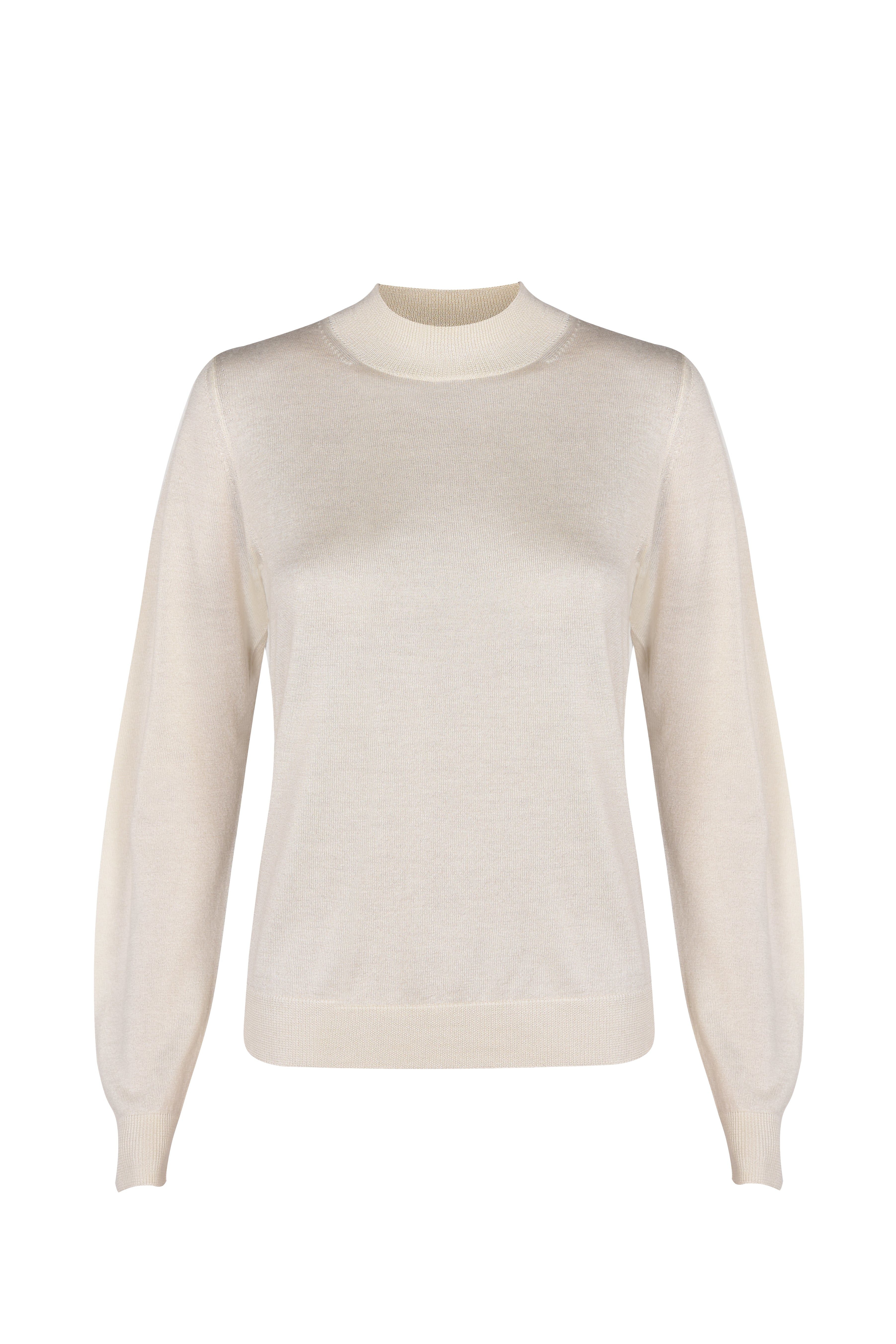Justlove Women's Neutrals / White Cashmere / Silk Top Simple Offwhite