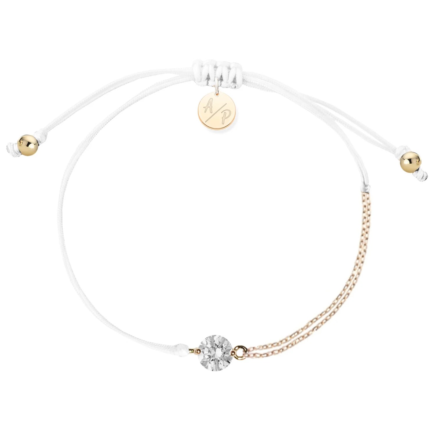 Adriana Pappas Designs Women's Cz Solitaire Bracelet On Colored Cord - White In White