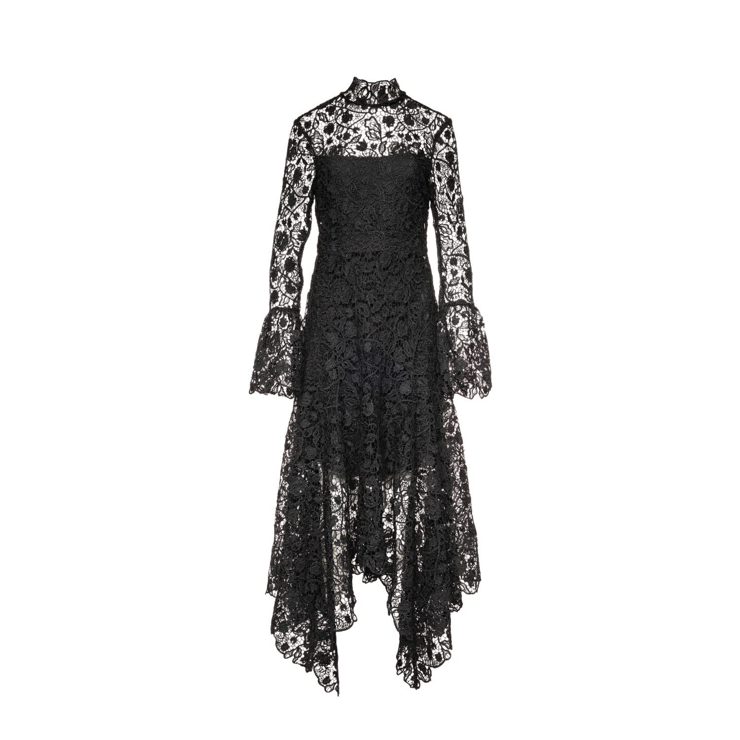 Vasiliki Atelier Women's Black Leila High Neck Lace Dress In Black