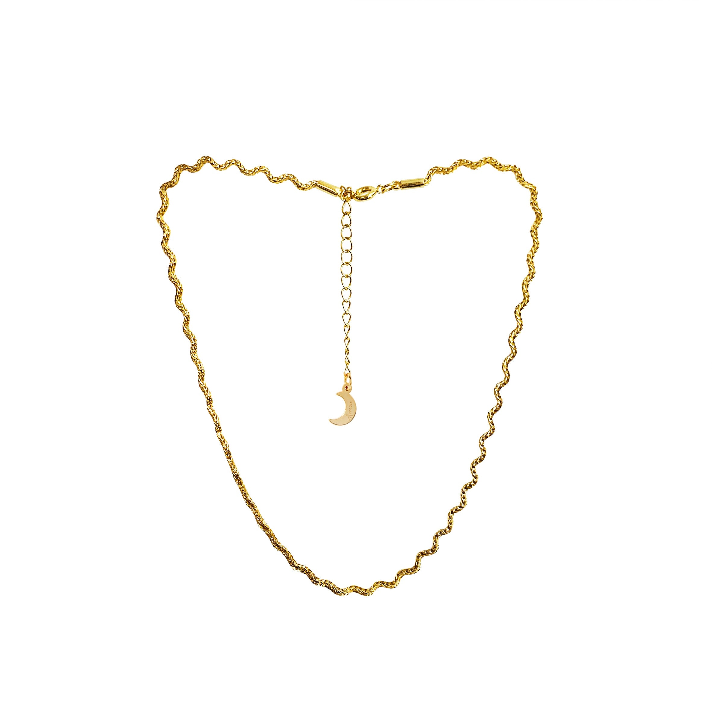 Aurozia Women's Golden Dune French Braid Ripple Necklace In Gold