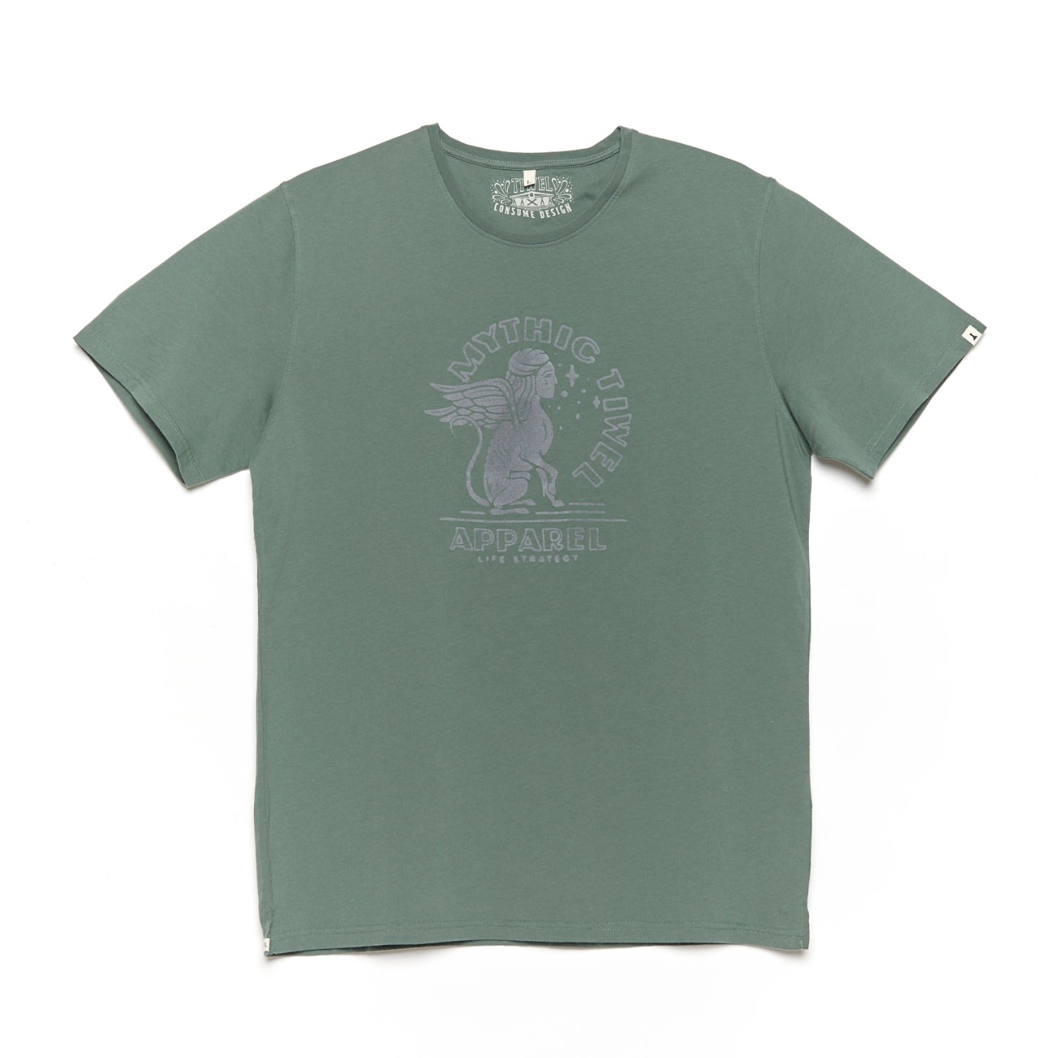 Men’s Green Con-Sphinx T-Shirt By Consume Design Large Tiwel