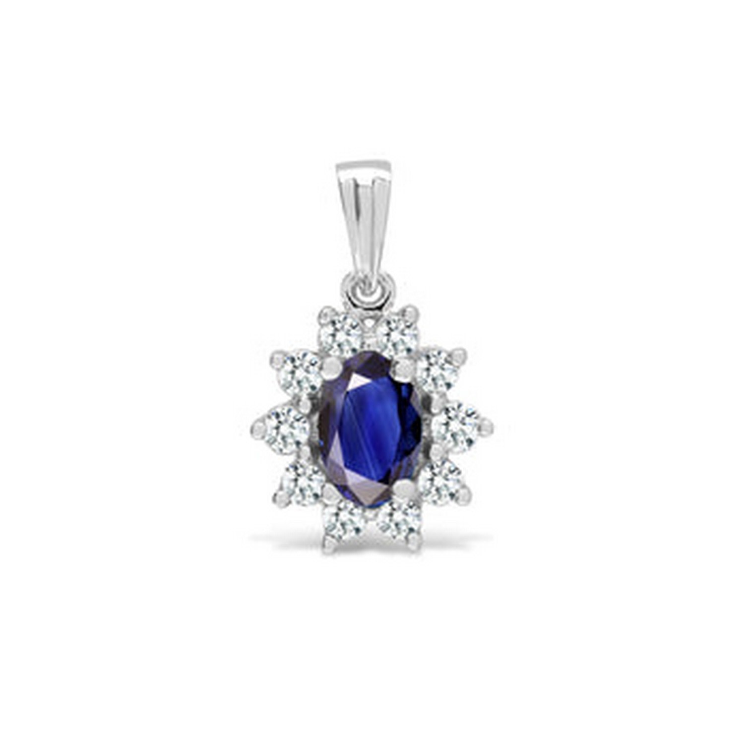 Women’s White Gold Diamond And Sapphire Pendant.. Cervin Blanc