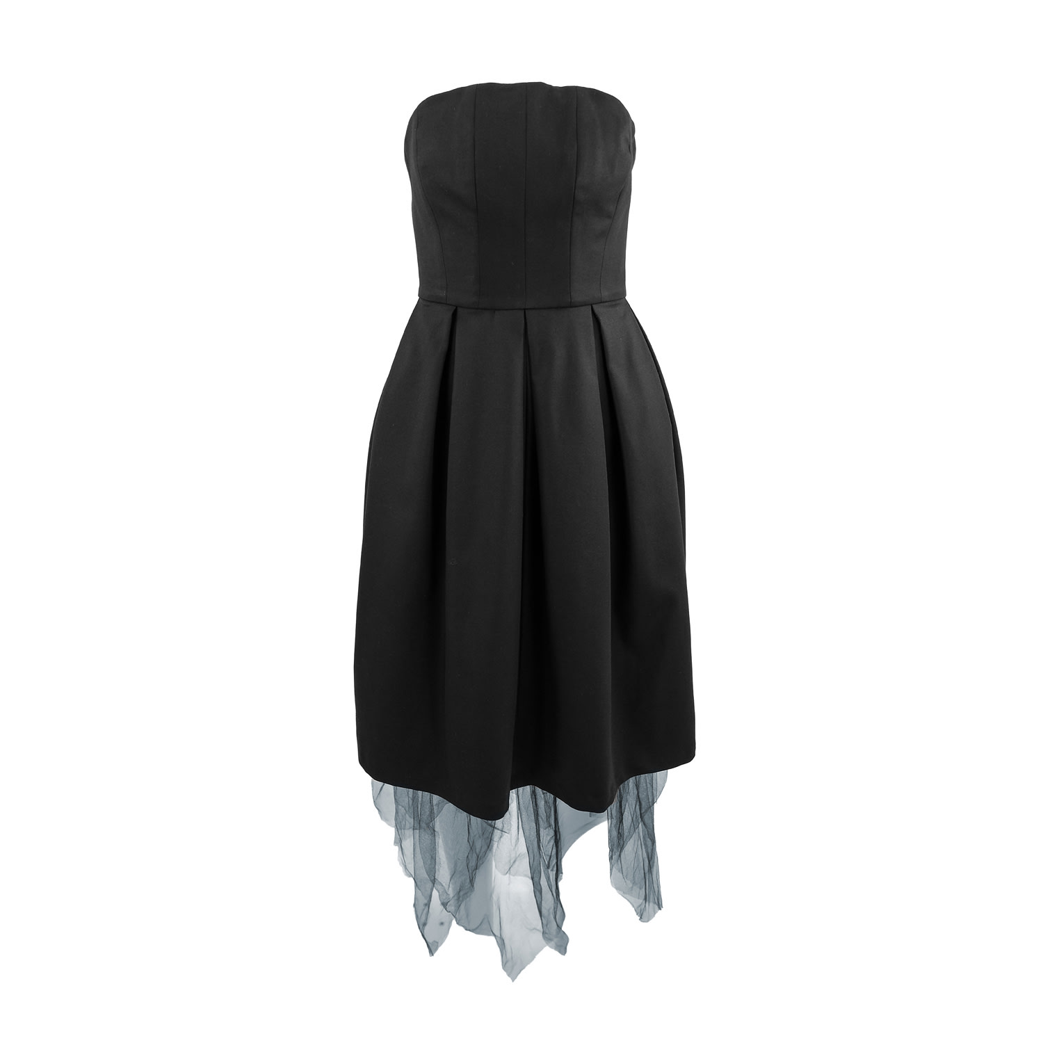 women's black aphrodite dress with tulle hem extra small theo the label