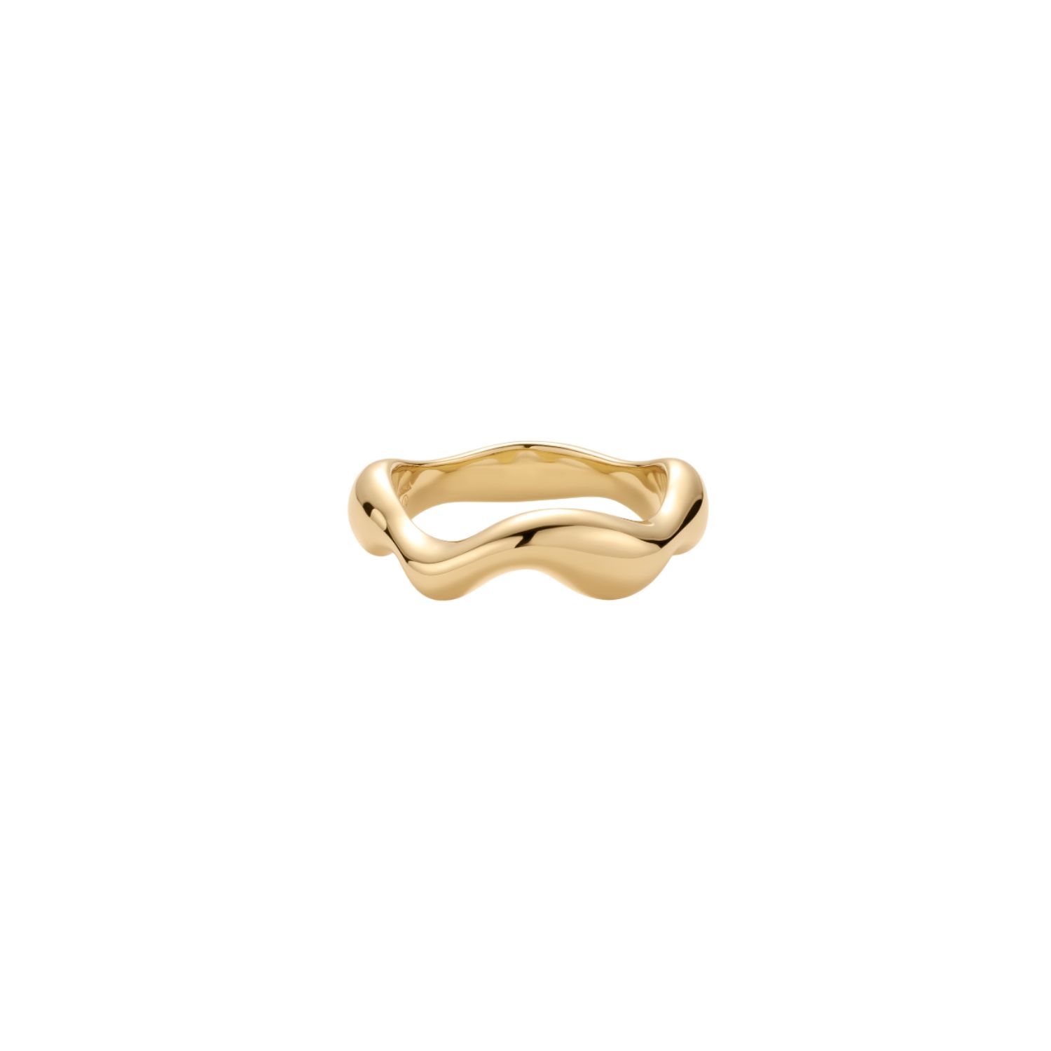 Vanchi Women's Vica Fluid Wave Chunky Band Ring In Gold In Gold