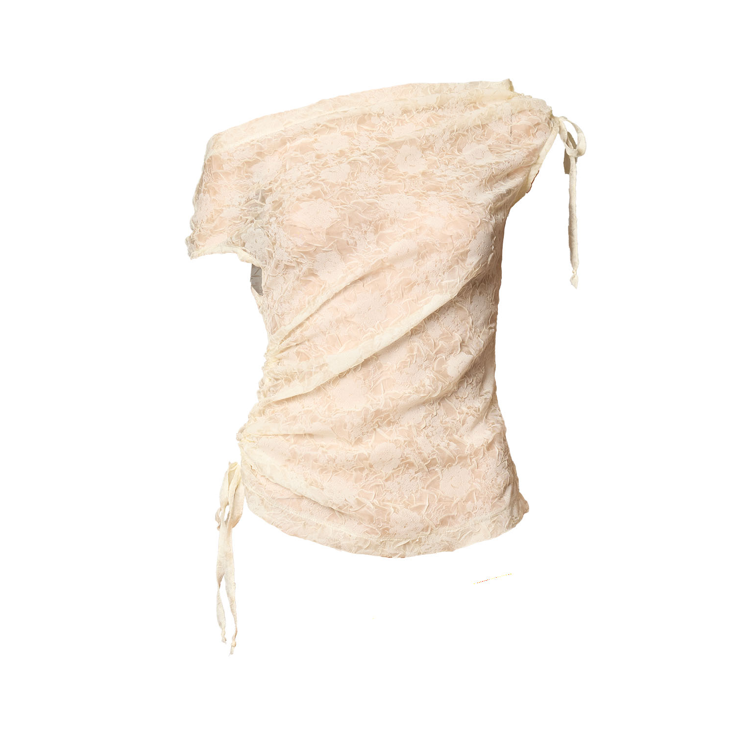 Love And Nostalgia Women's Neutrals Mischa Ivory Burnout Top