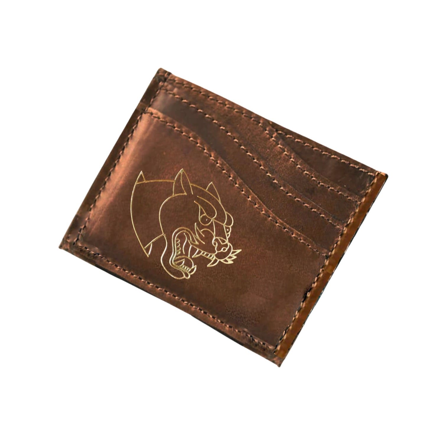 Vida Vida Men's Brown Panther Leather Card Holder - Tan