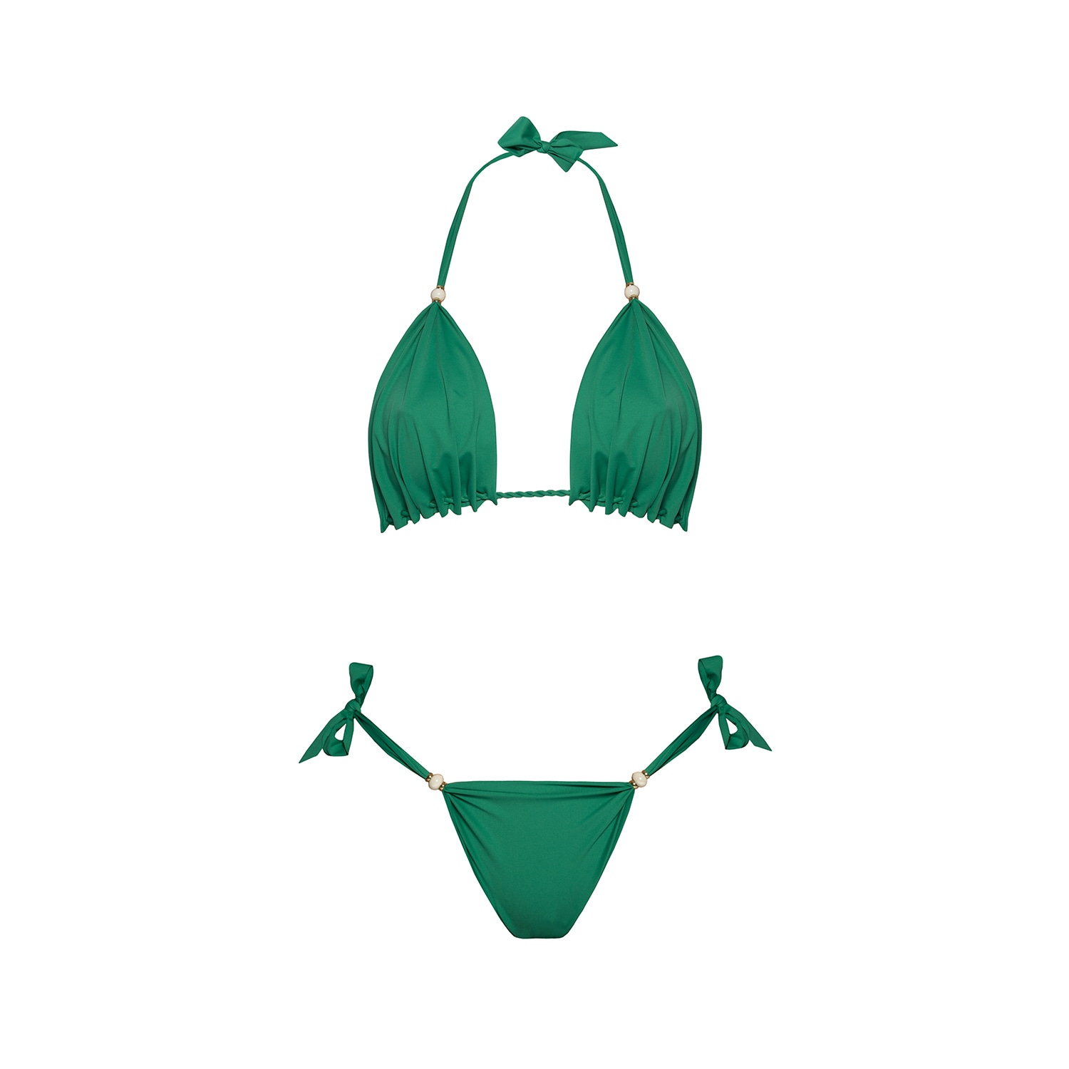 Women’s Green Beads Bikini Ocean Eyes One Size Praia Beachwear