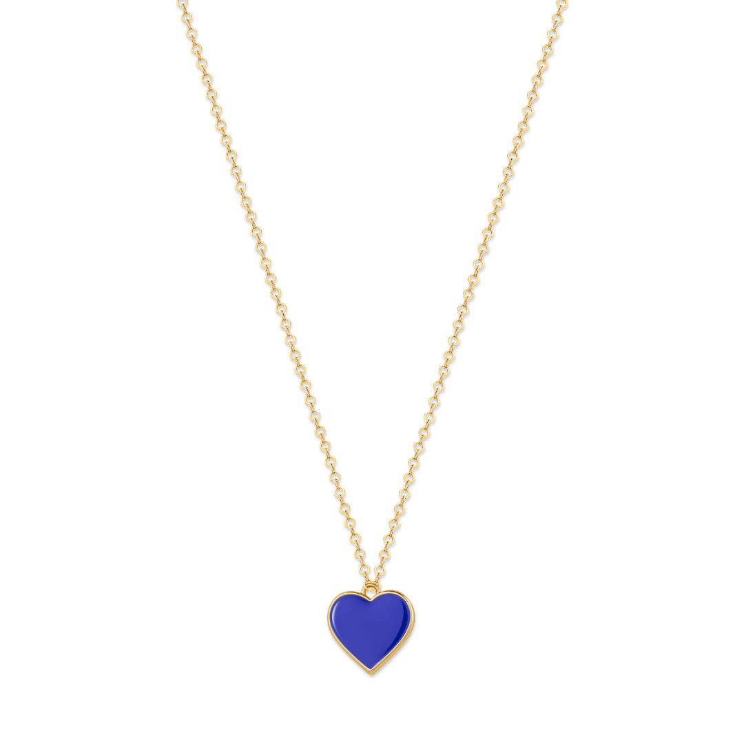 Rejected Hearts Club Women's Single Hearted Girl Blue Necklace – Magnetic Clasp Jewelry For Self Love In Blue