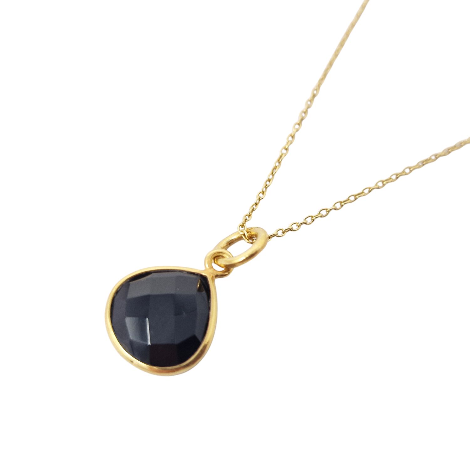 Harfi Women's Gold / Black Gold Vermeil Plated Black Onyx Heart Pendant Charm Necklace In Multi