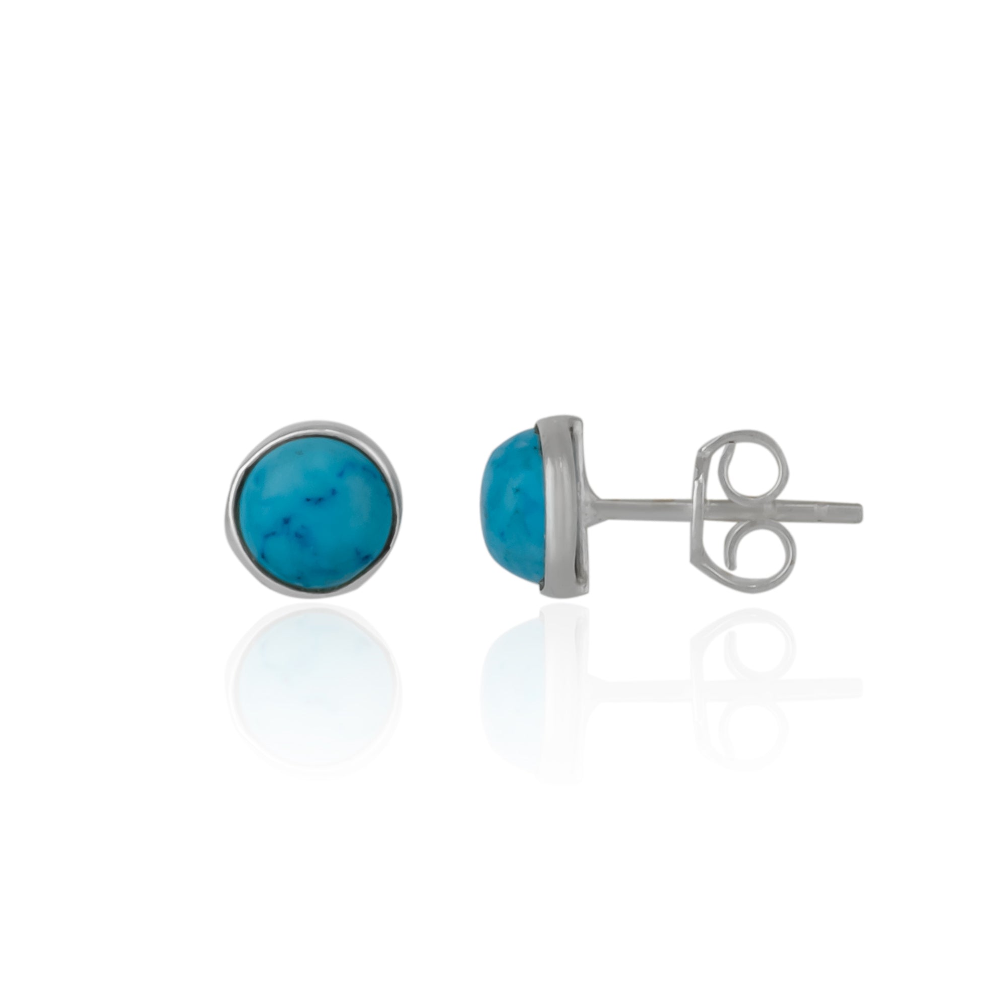 Women’s Blue / Silver Blue Turquoise Dome Sterling Silver Stud Earring Spero London