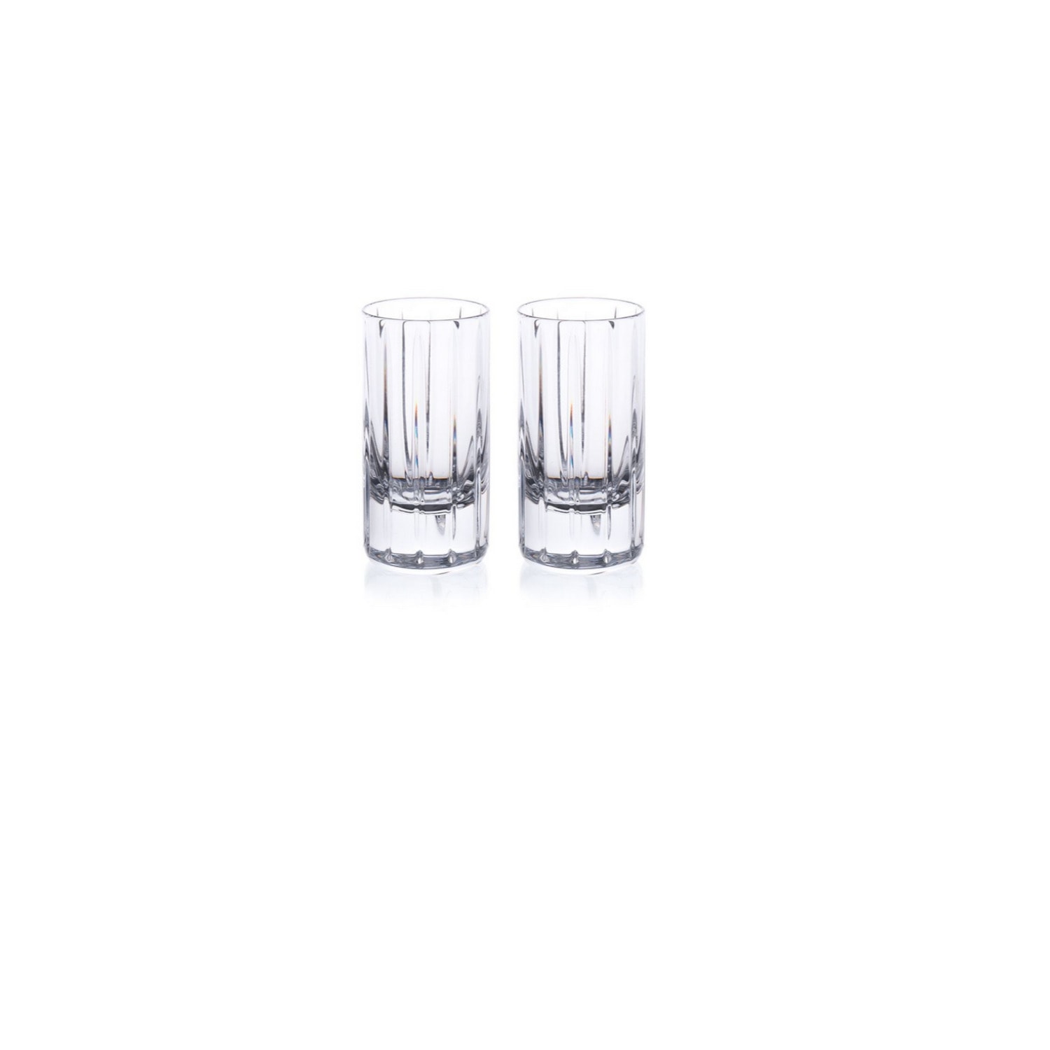 Eliská Pair Of Crystal Vodka Shot Glasses In Transparent