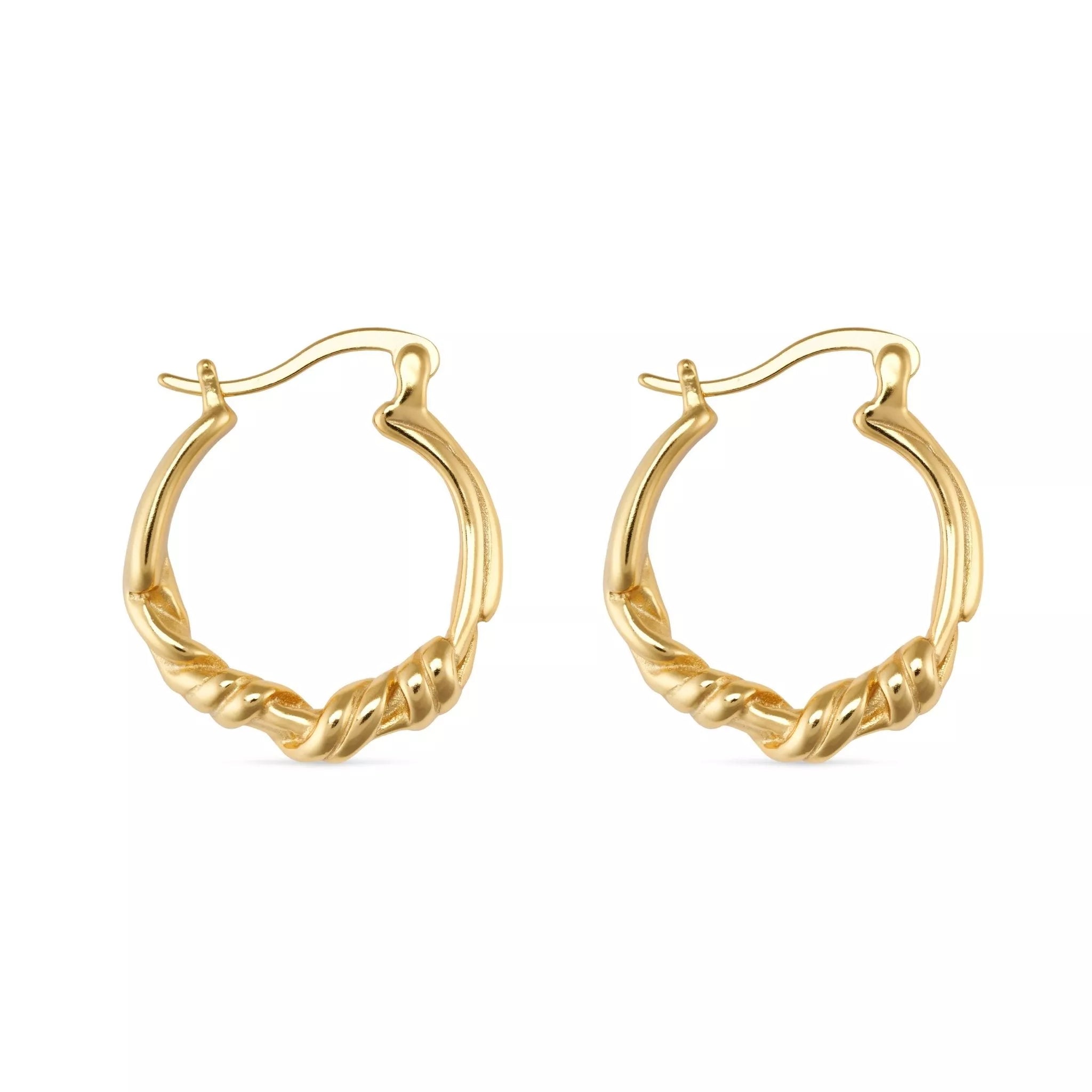 Women’s Chunky Gold Twisted Hoop Earrings Elk & Bloom