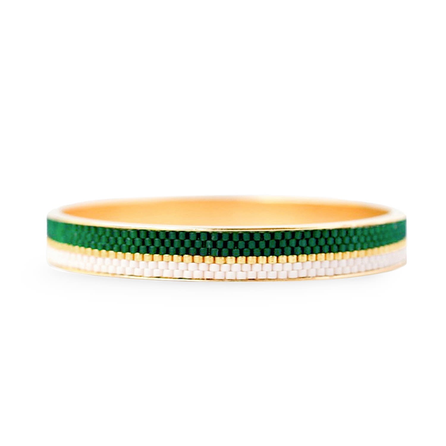 Eden + Elie Women's Green Everyday Gold Narrow Bangle - Emerald In Green