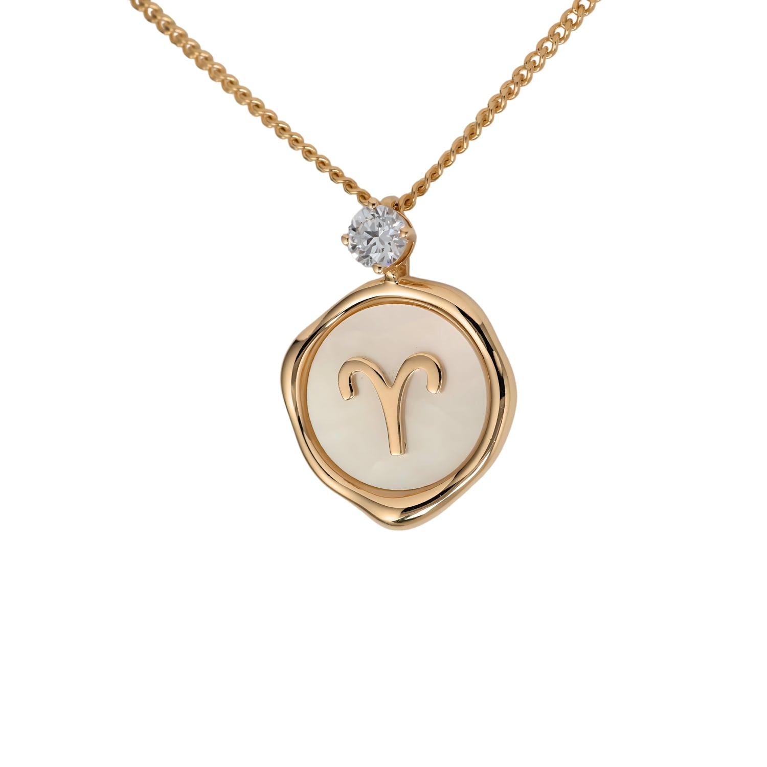 Hinch & Liu Women's Aries Zodiac Pendant - Lab Grown Diamond Pendant In Gold Vermeil In Gold