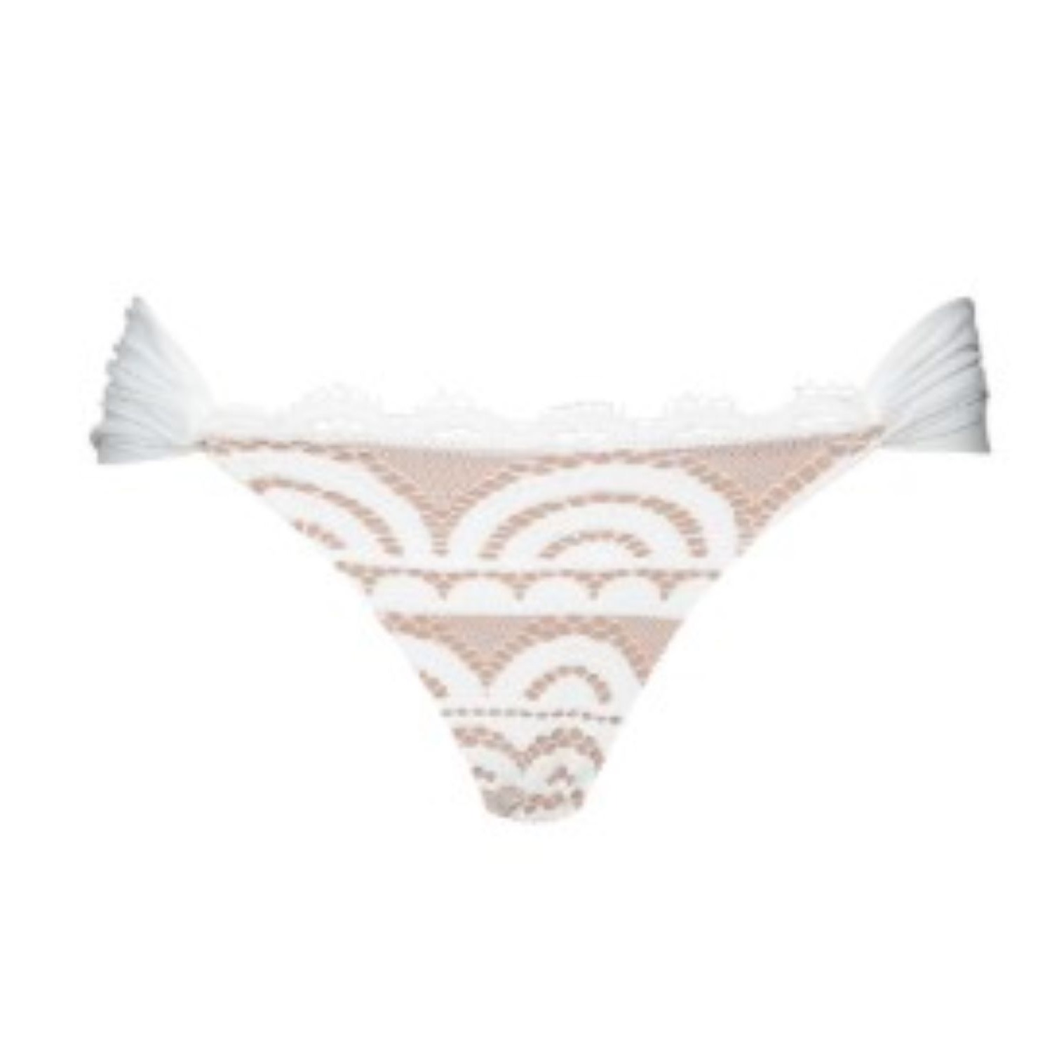 Pq Swim Women's White Water Lily Lace Fanned Bottoms Full In Multi