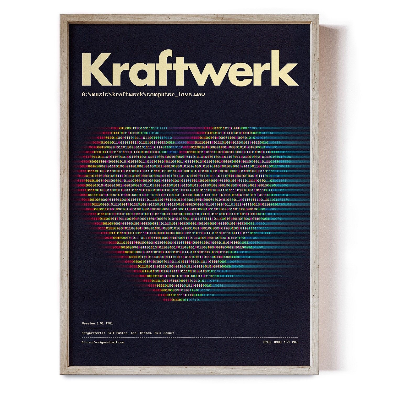 Computer Love - Kraftwerk Print A1 594 X 841Mm Reign & Hail