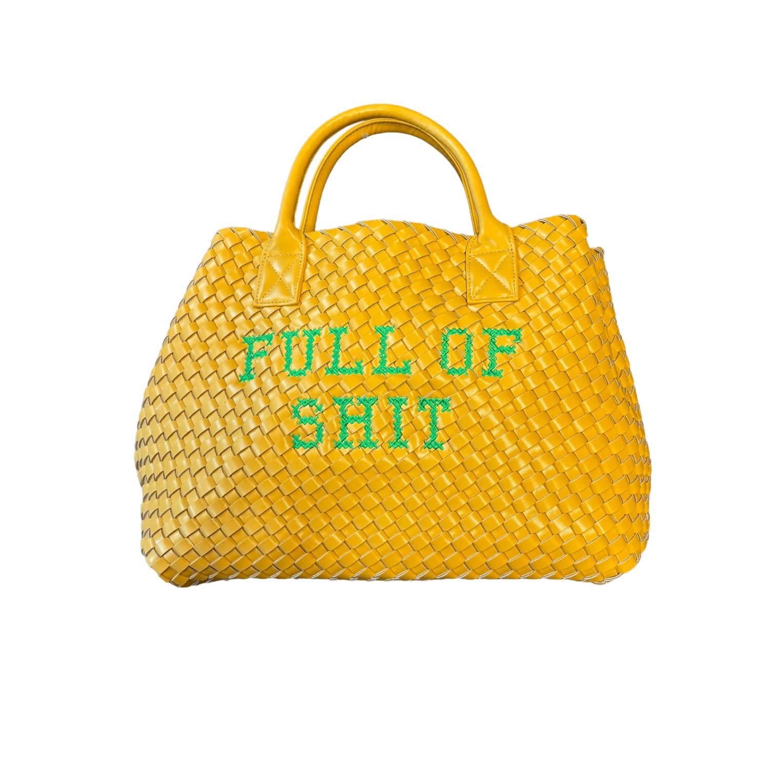 Lilly Loves Women's Yellow Full Of Shit Vegan Handbag In Yellow