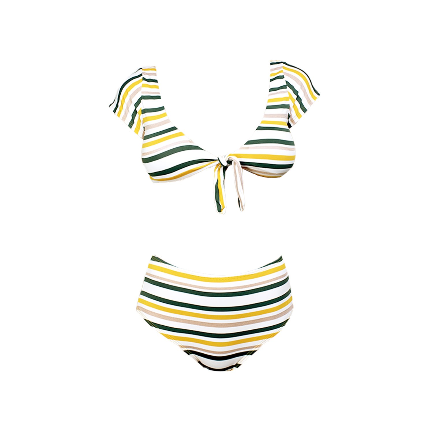 Women’s Miss Curious Striped Bikini Set Extra Small Aulala Paris