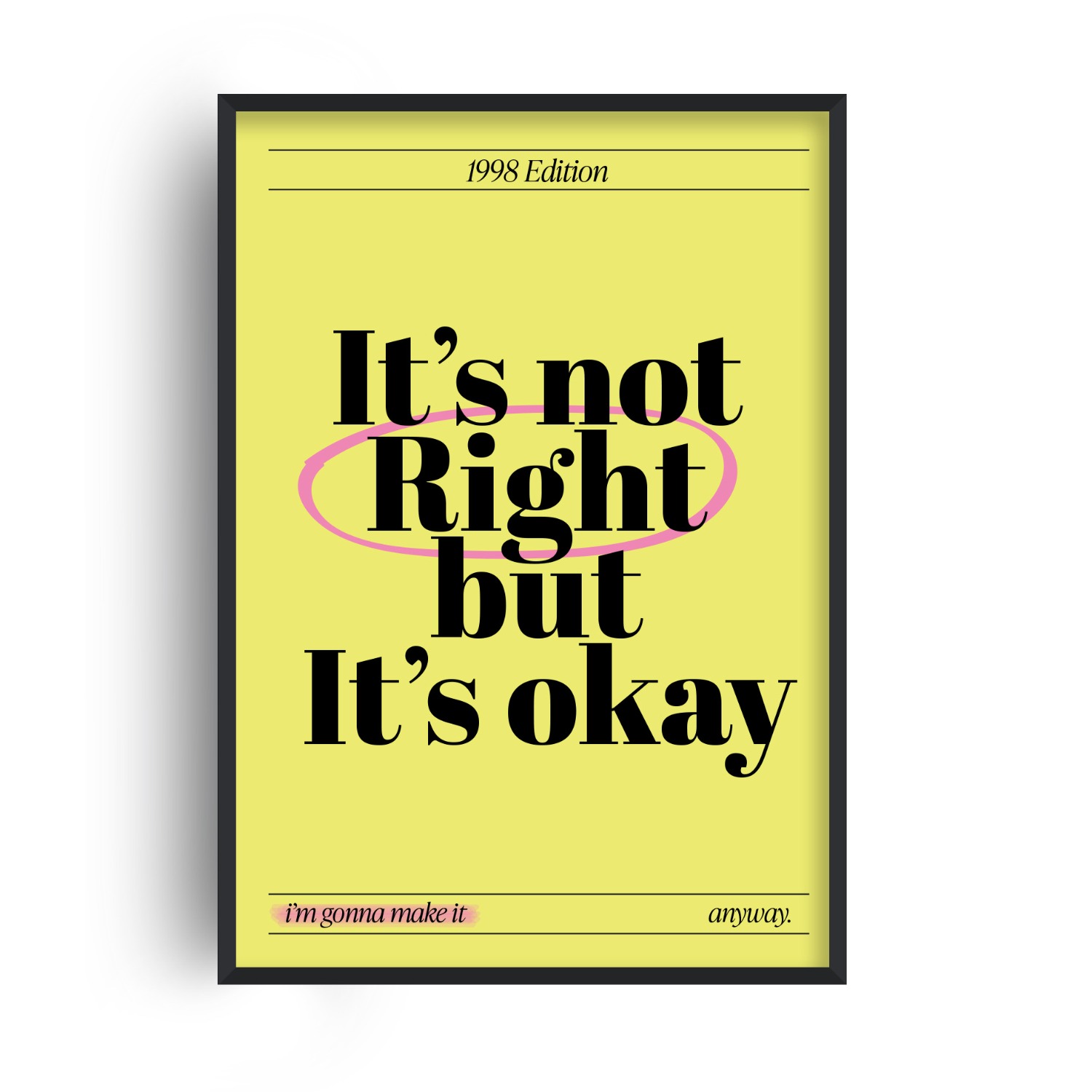 Fanclub It's Not Right Positive Yellow Retro Music Giclée Art Print In Yellow
