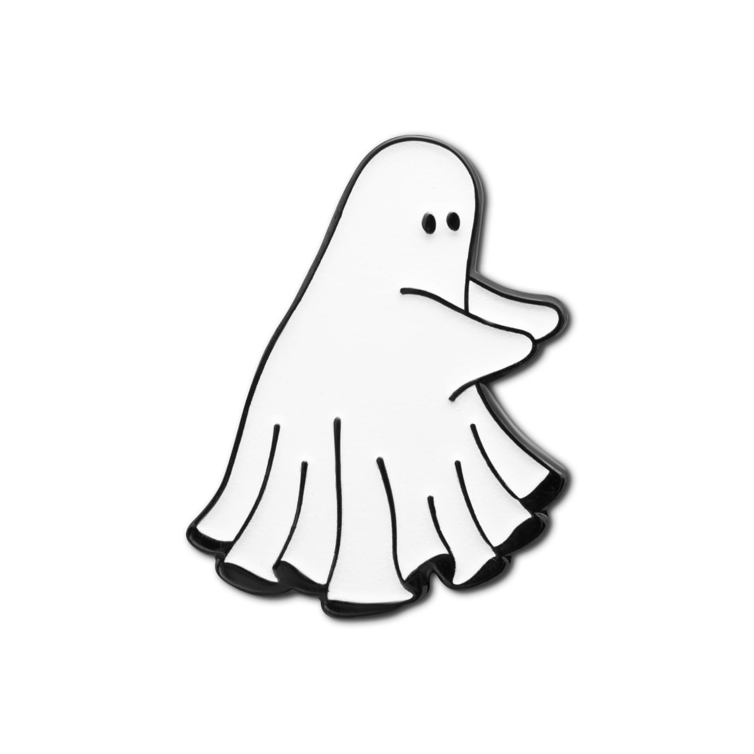 Make Heads Turn Women's White / Silver / Black Enamel Pin Ghost In Multi