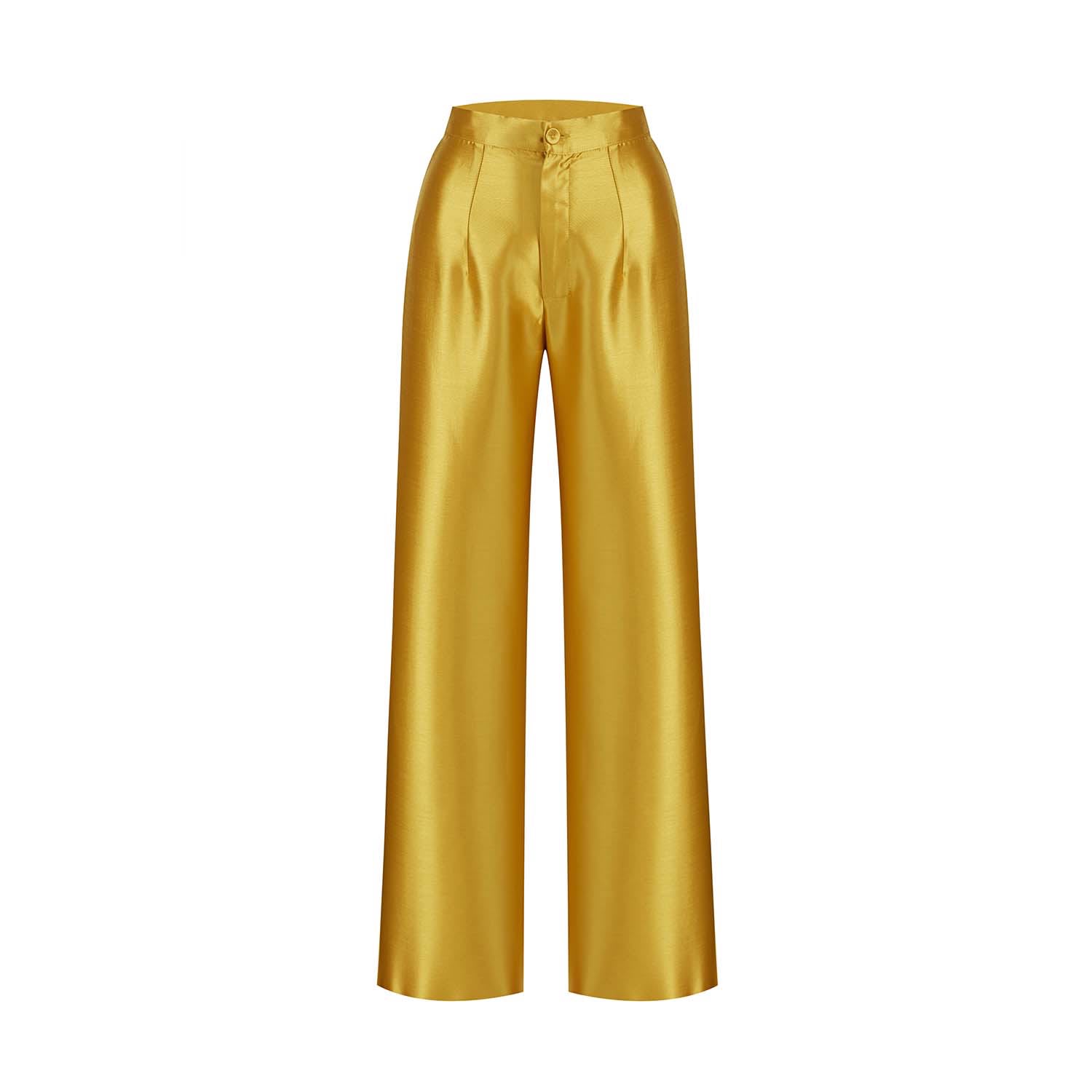 Roqaia Fashion House Women's Yellow / Orange Zocalo Yellow Trouser In Gold