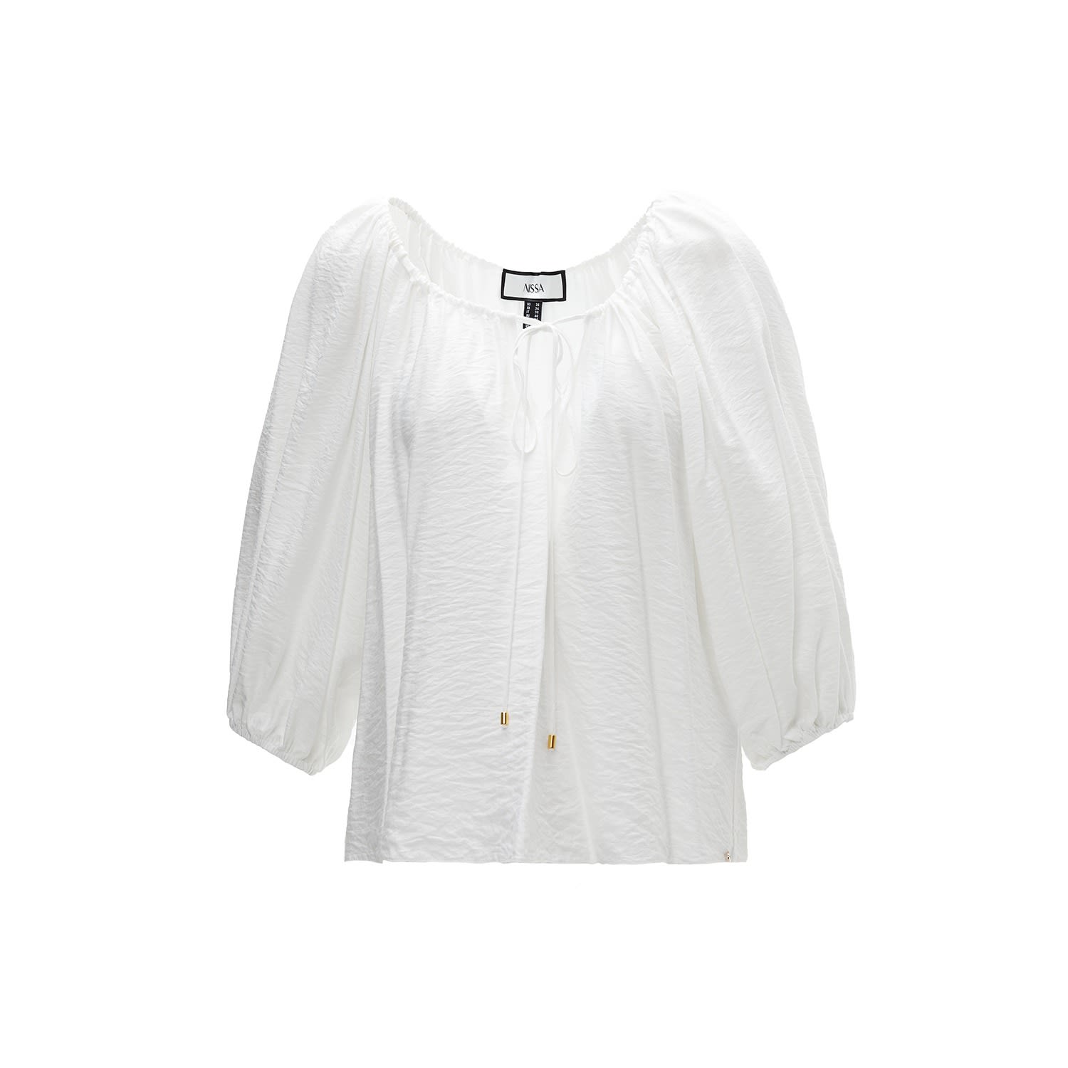 Nissa Women's Puff-sleeve Viscose Top White In White