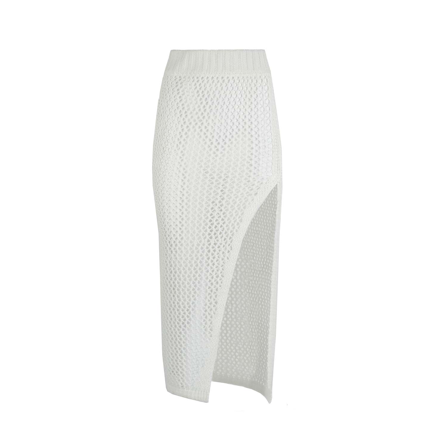 Monarch Women's Cara Crochet Midi Skirt - White In White