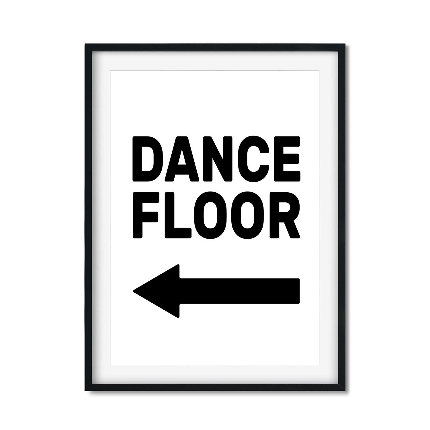 Black Dance Floor - Arrow Pointing Left A3 297 X 420Mm The Native State