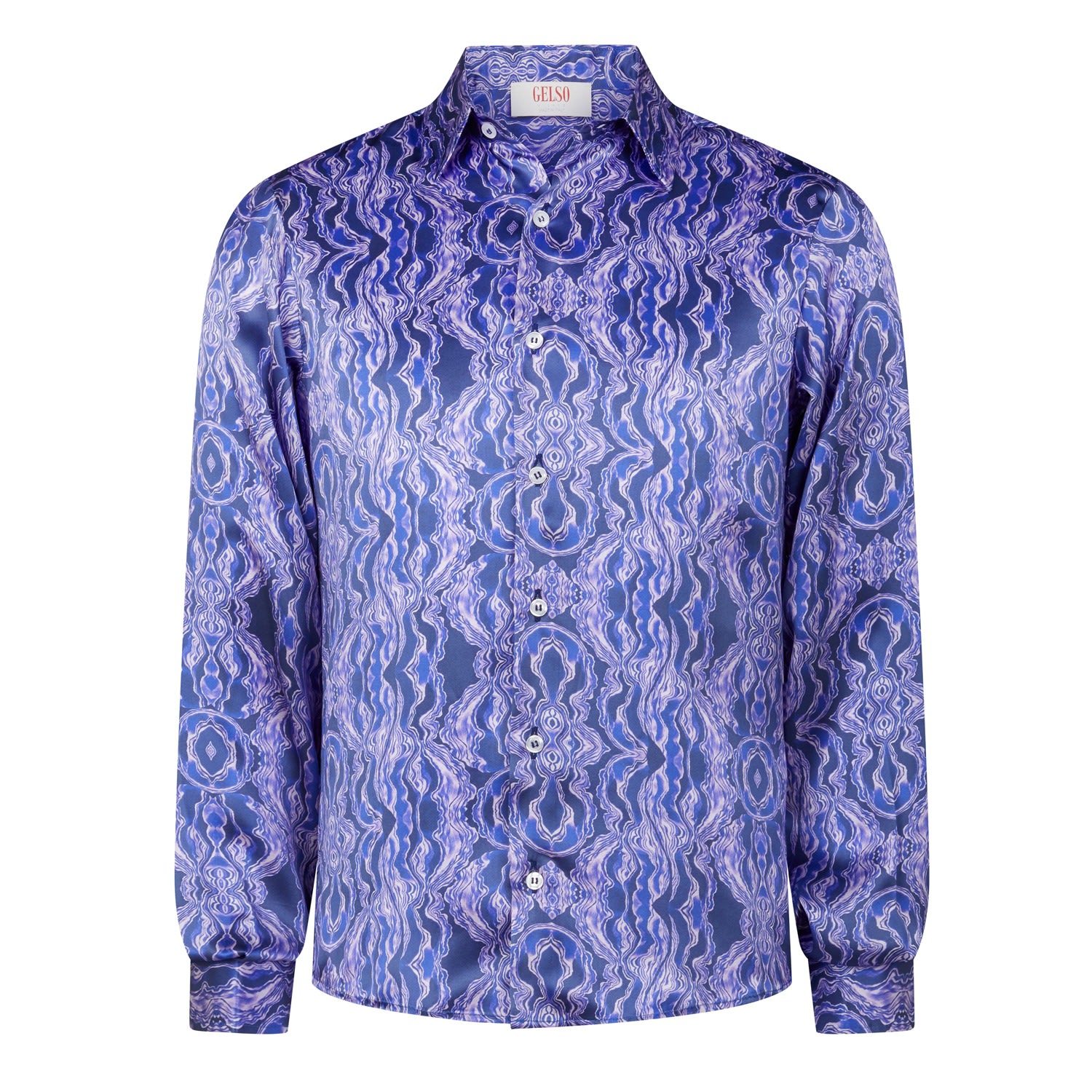 Men’s Pink / Purple Hypnotic Purple Silk Shirt Medium Gelso Milano