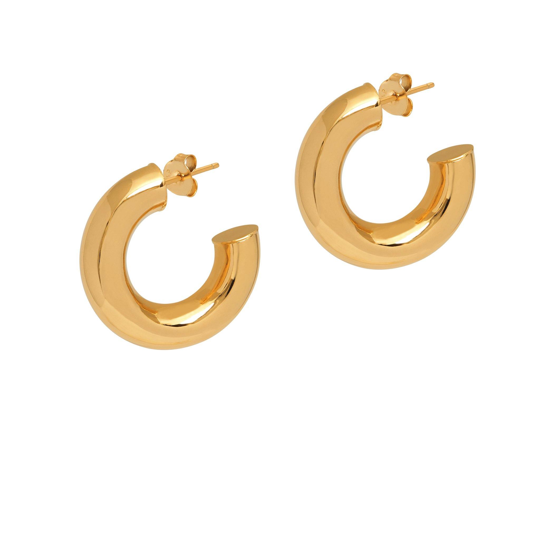 Women’s Gold Chunky Butterfly Hoop Earrings Small Size The Hoop Station