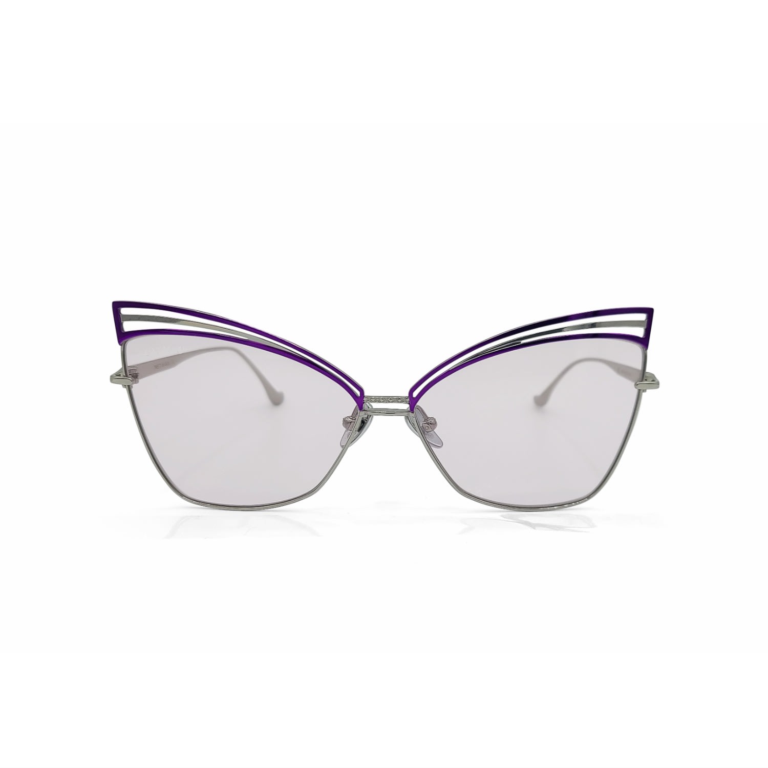 Women’s Pink / Purple / Silver Butterfly Shaped Sunglasses - Large Size In Titanium - Tweety Sunglasses - Purple & Silver One Size Gazal Eyewear